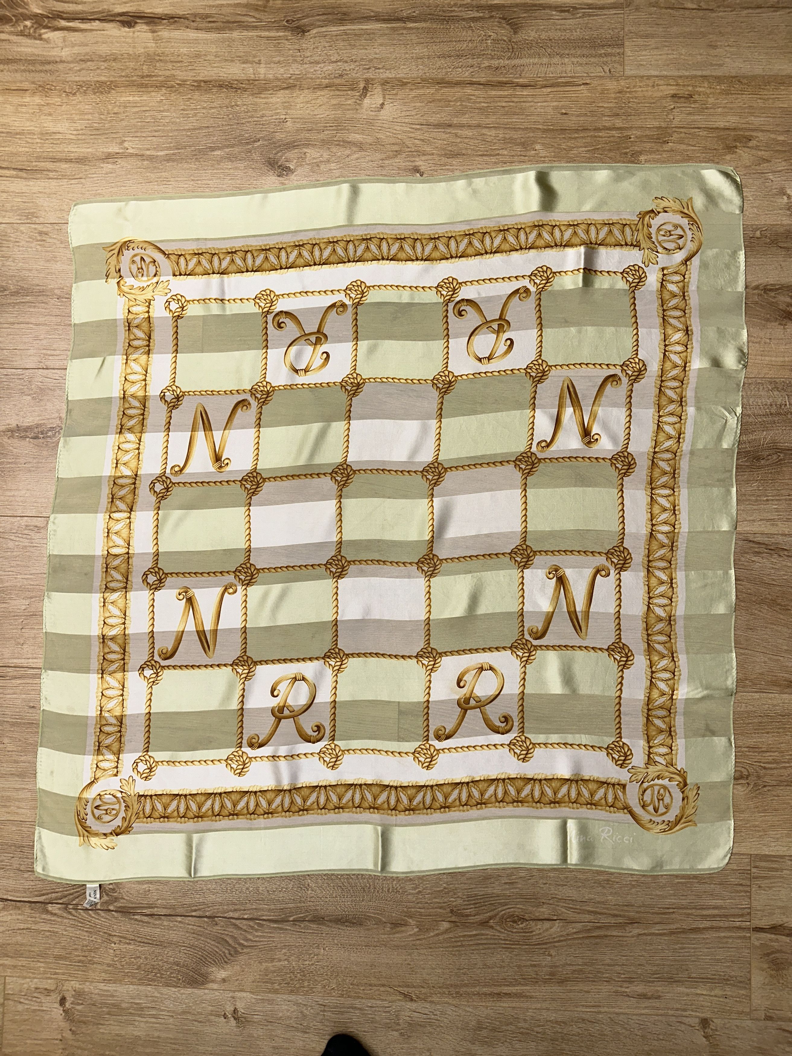 Nina Ricci Nina Ricci Paris 100% Silk Rope Lattice Square Scarf 86x85 Size ONE SIZE - 2 Thumbnail