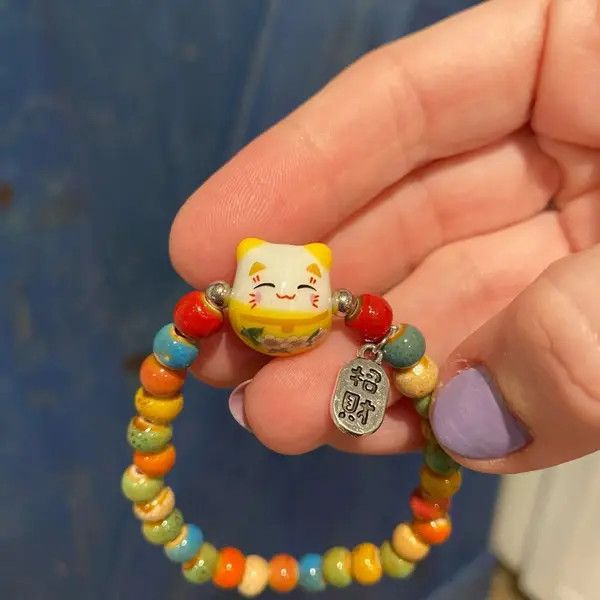 VIBE Cute Lucky Cat Beaded Bracelet Size ONE SIZE - 7 Thumbnail