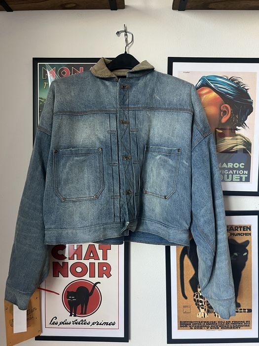 Maison Margiela Sebastien Ami Pleated Denim Jacket Size S Japanese