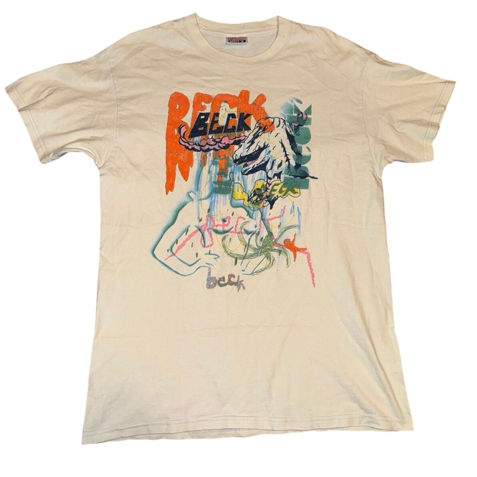 Hanes BECK Street Art Vintage Y2K White Tee Unisex Size Medium Size US M / EU 48-50 / 2 - 1 Thumbnail