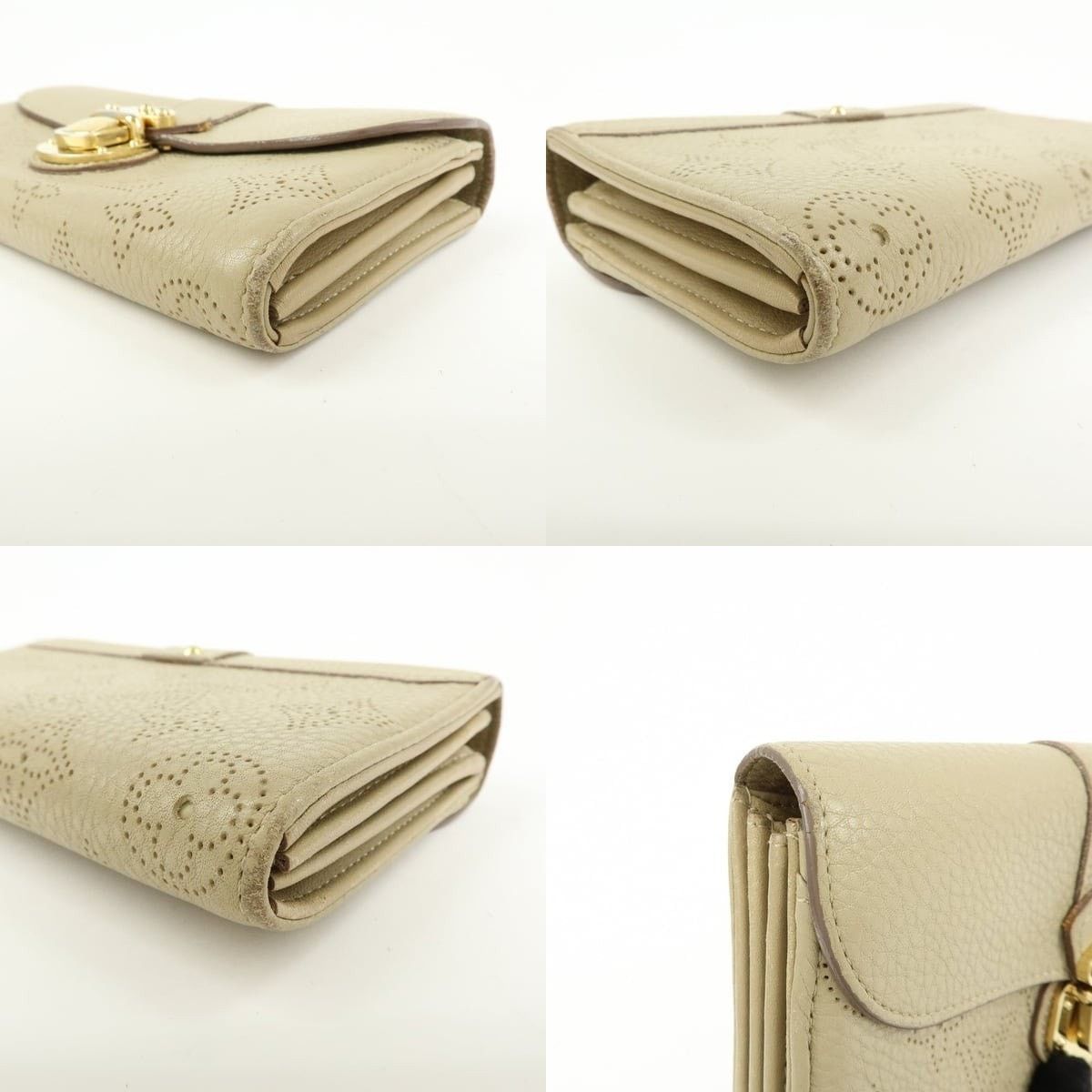 Louis Vuitton Louis Vuitton Mahina Portefeuille Iris Wallet Calfskin Beige Size ONE SIZE - 4 Thumbnail