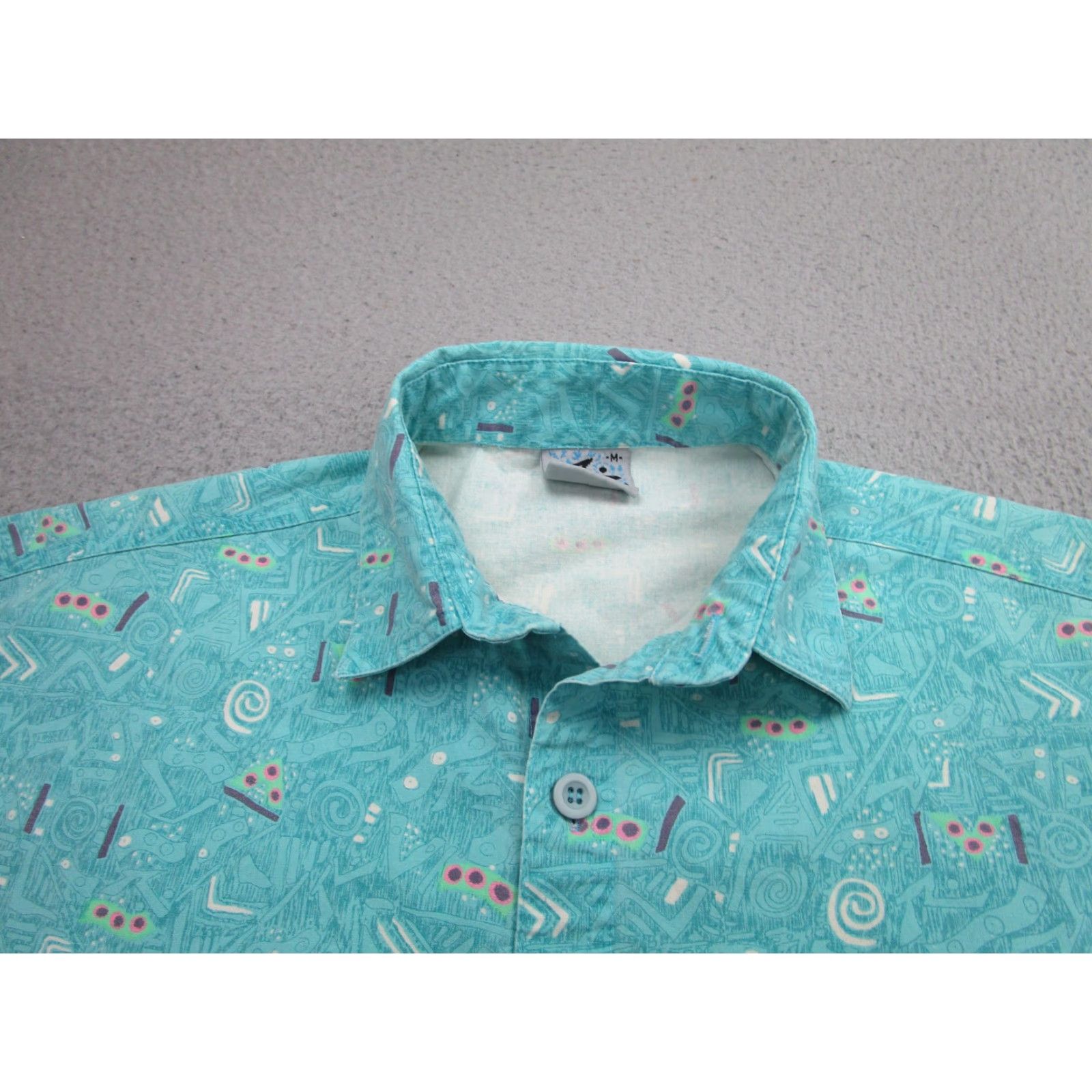 Rusty VINTAGE Rusty Shirt Men L Teal Button-Up 90s Geometric Surf Print Short Sleeve Pocketed Button-Front Size US L / EU 52-54 / 3 - 3 Thumbnail