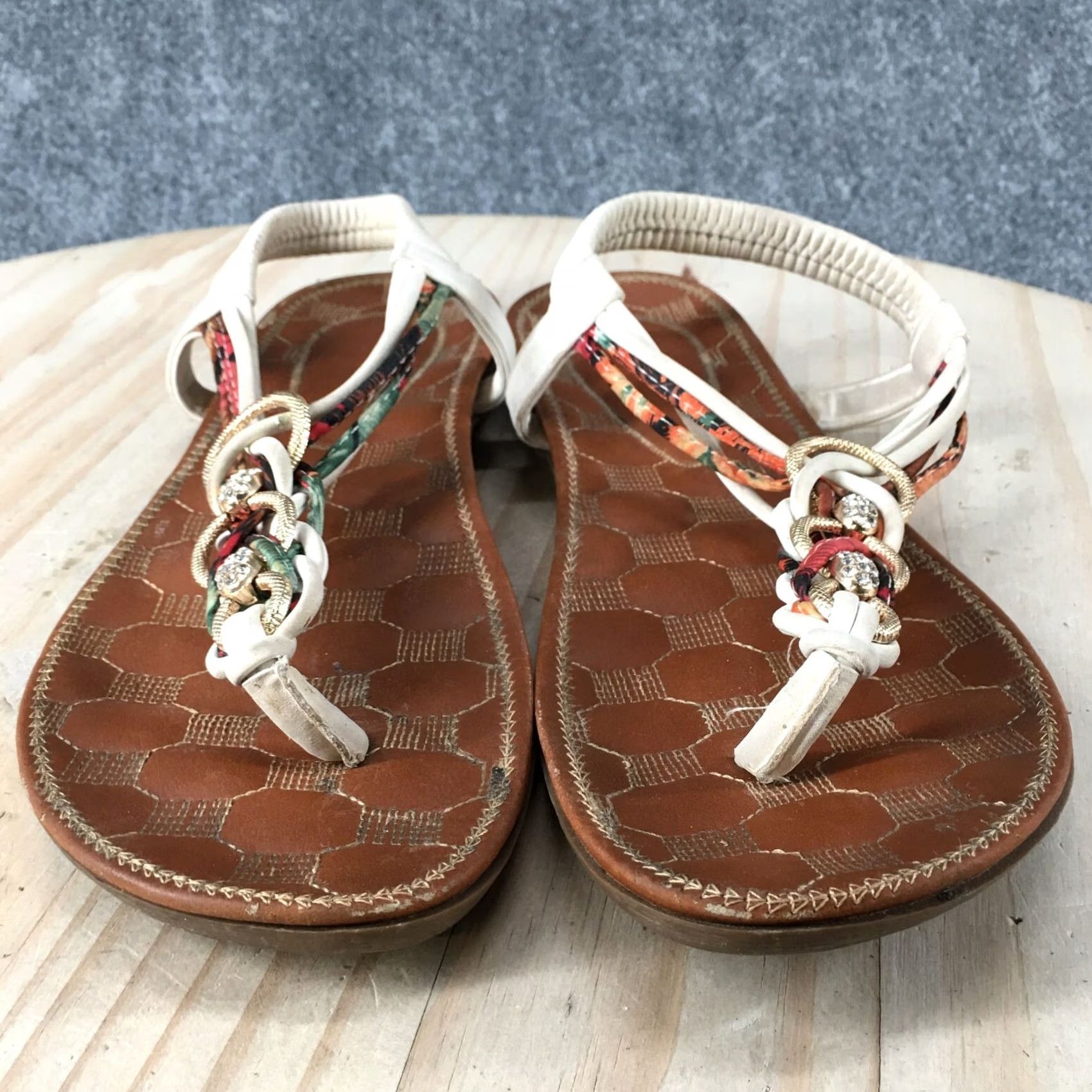 Patrizia Pepe Patrizia Spring Step Sandals Womens 40 Gadelina Rhinestone Thong Flat Multicolor Size US 9 / IT 39 - 6 Thumbnail