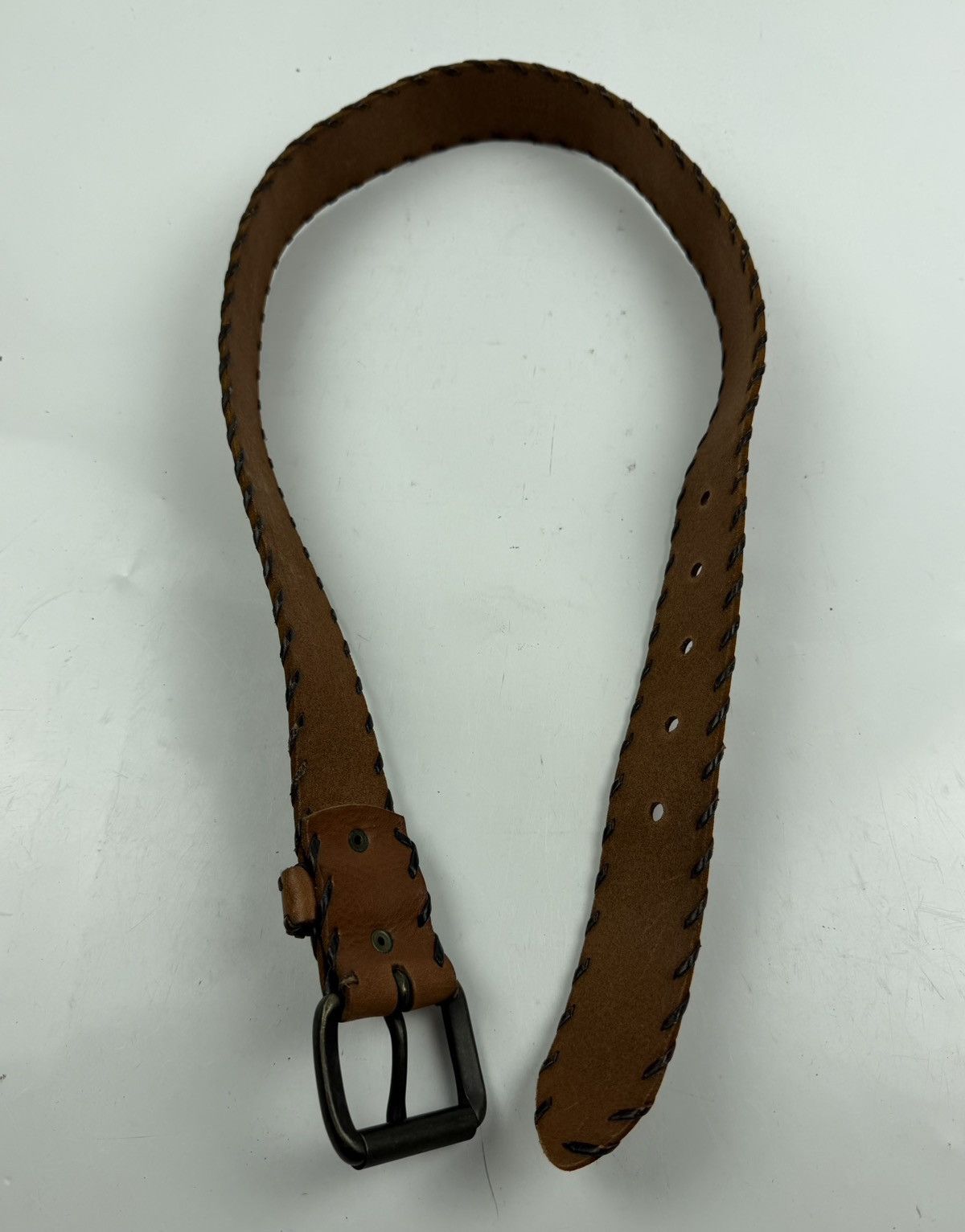 Japanese Brand rare design genuine leather belt tc50 Size 32 - 8 Thumbnail