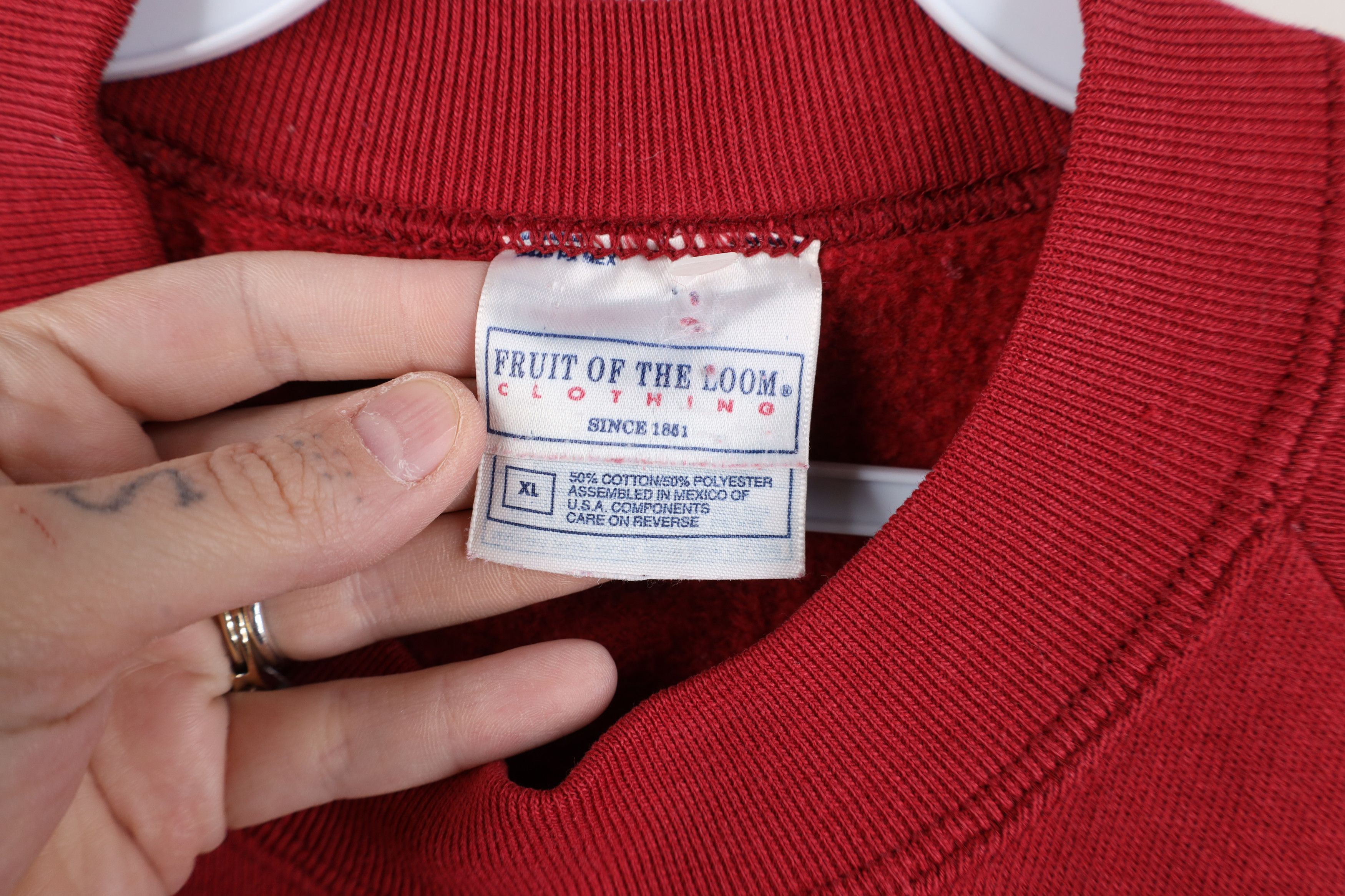 Vintage Vintage 90s Streetwear Blank Raglan Sweatshirt Red Size XL / US 12-14 / IT 48-50 - 4 Thumbnail