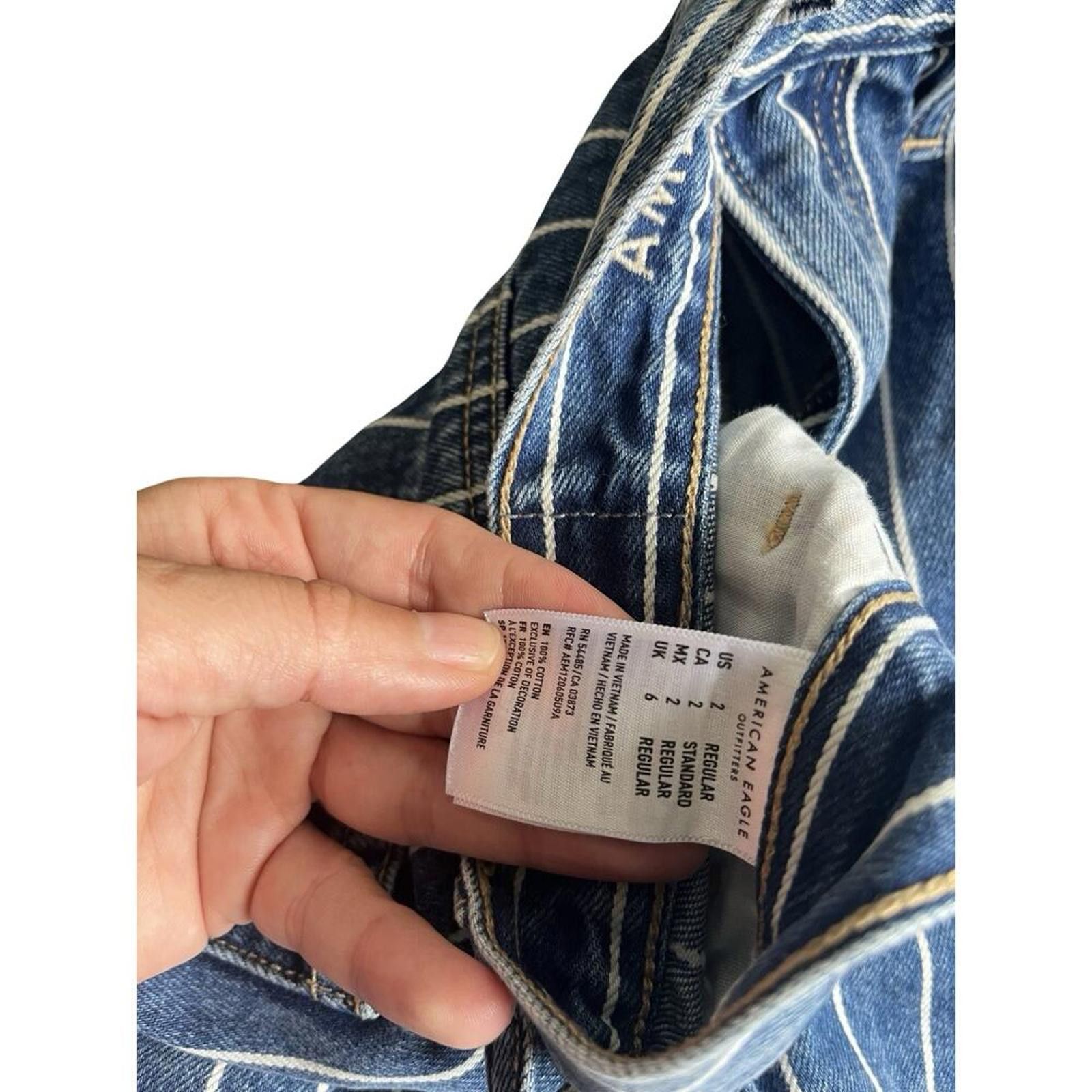 American Eagle Outfitters American Eagle Women's High-Waisted Striped Jeans Size 27" / US 4 / IT 40 - 4 Thumbnail