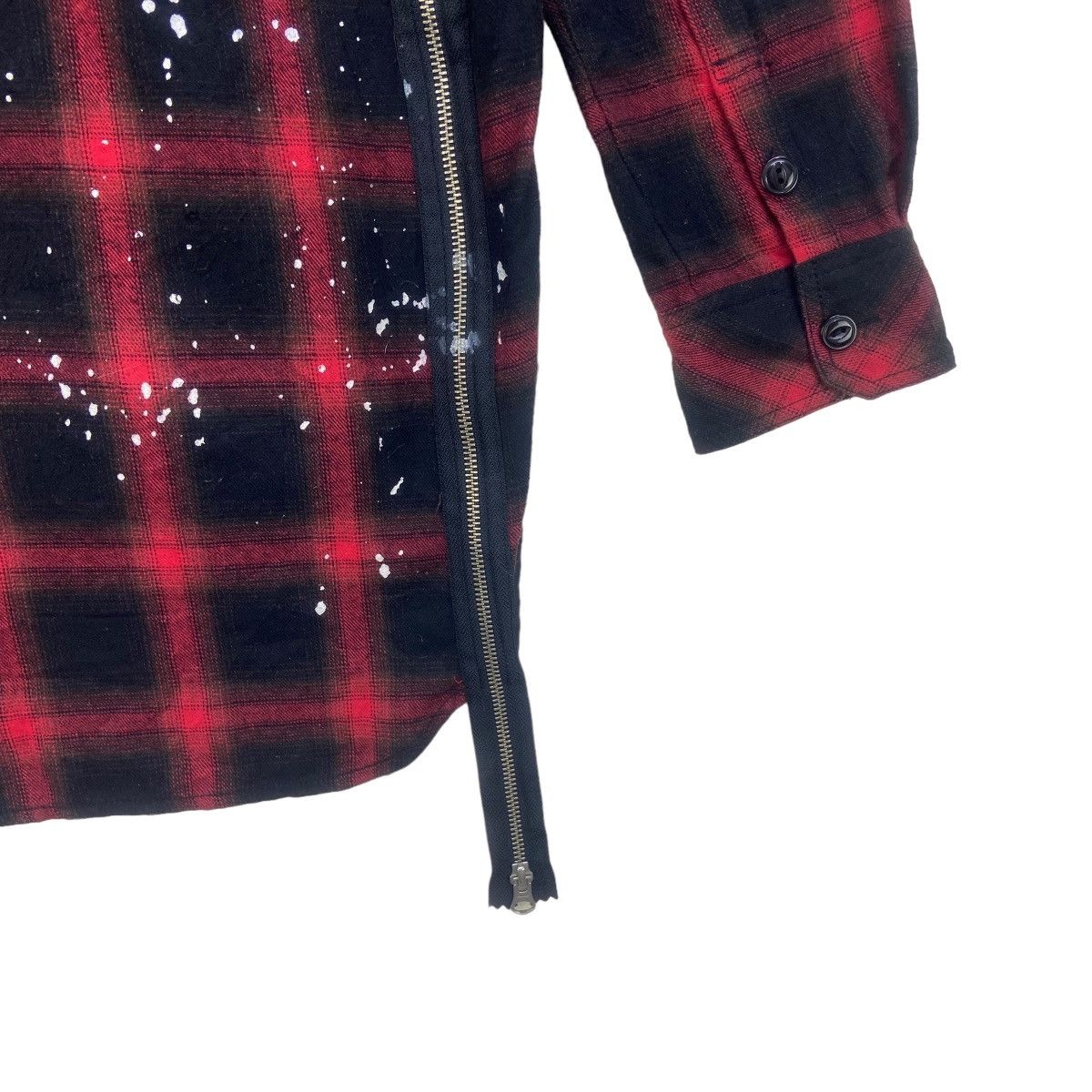 Flannel Japanese Brand Black Flame Gothic Punk Distressed Flannel Size US S / EU 44-46 / 1 - 19 Thumbnail