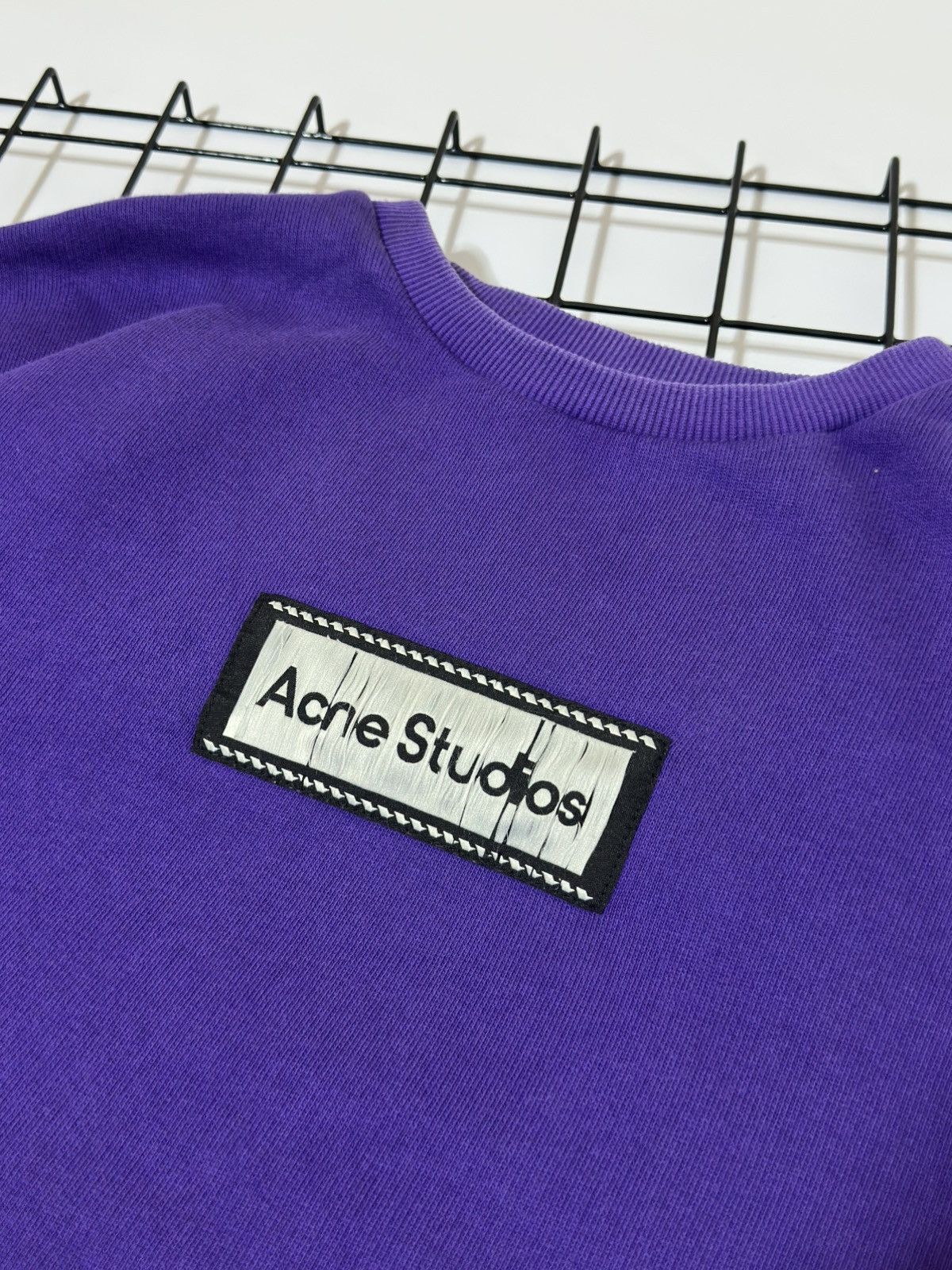 Acne Studios Distressed Logo Oversized Sweatshirt Purple