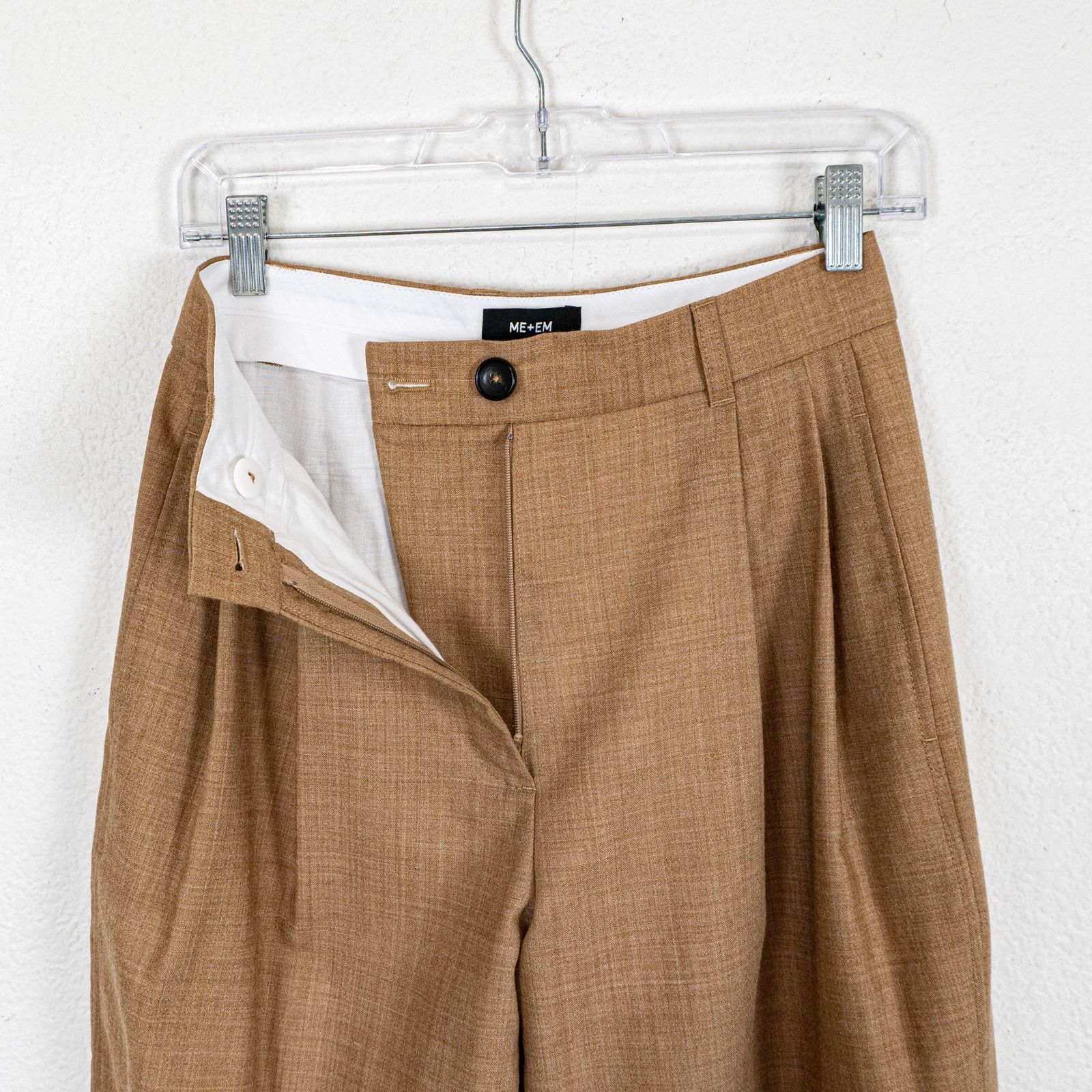 ME+EM ME+EM Pleat Front Trousers Italian wool Tailoring Biscuit 0 Size 25" / US 0 / IT 36 - 3 Thumbnail
