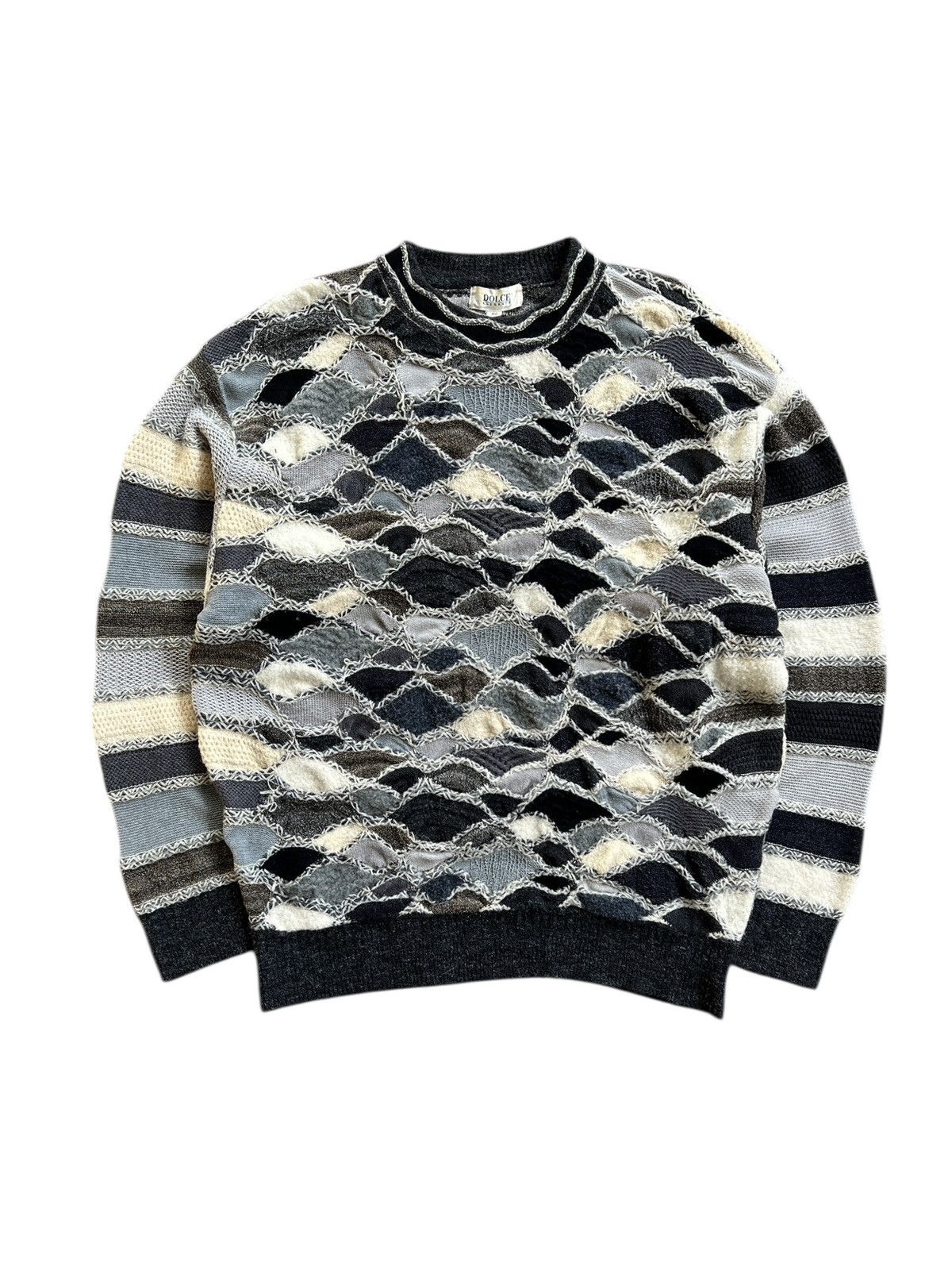 Japanese Brand Vintage 90s Dolce ‘Elegante” Cable Knit Sweater Size US XL / EU 56 / 4 - 1 Thumbnail