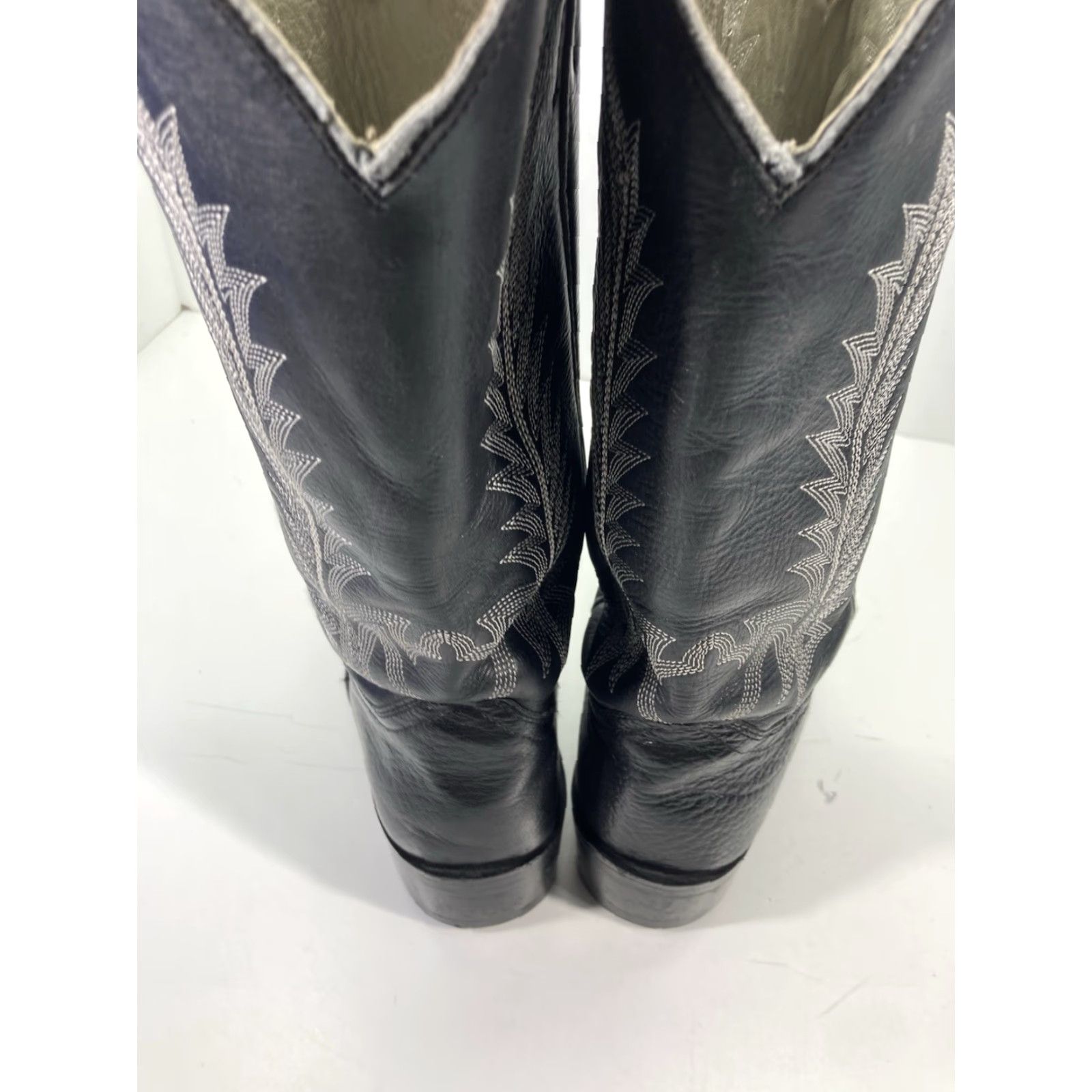 Vintage Cowtown Boots Men 10.5 D Black Leather Western Classic Rodeo Superb Boot Size US 11 / EU 44 - 7 Thumbnail