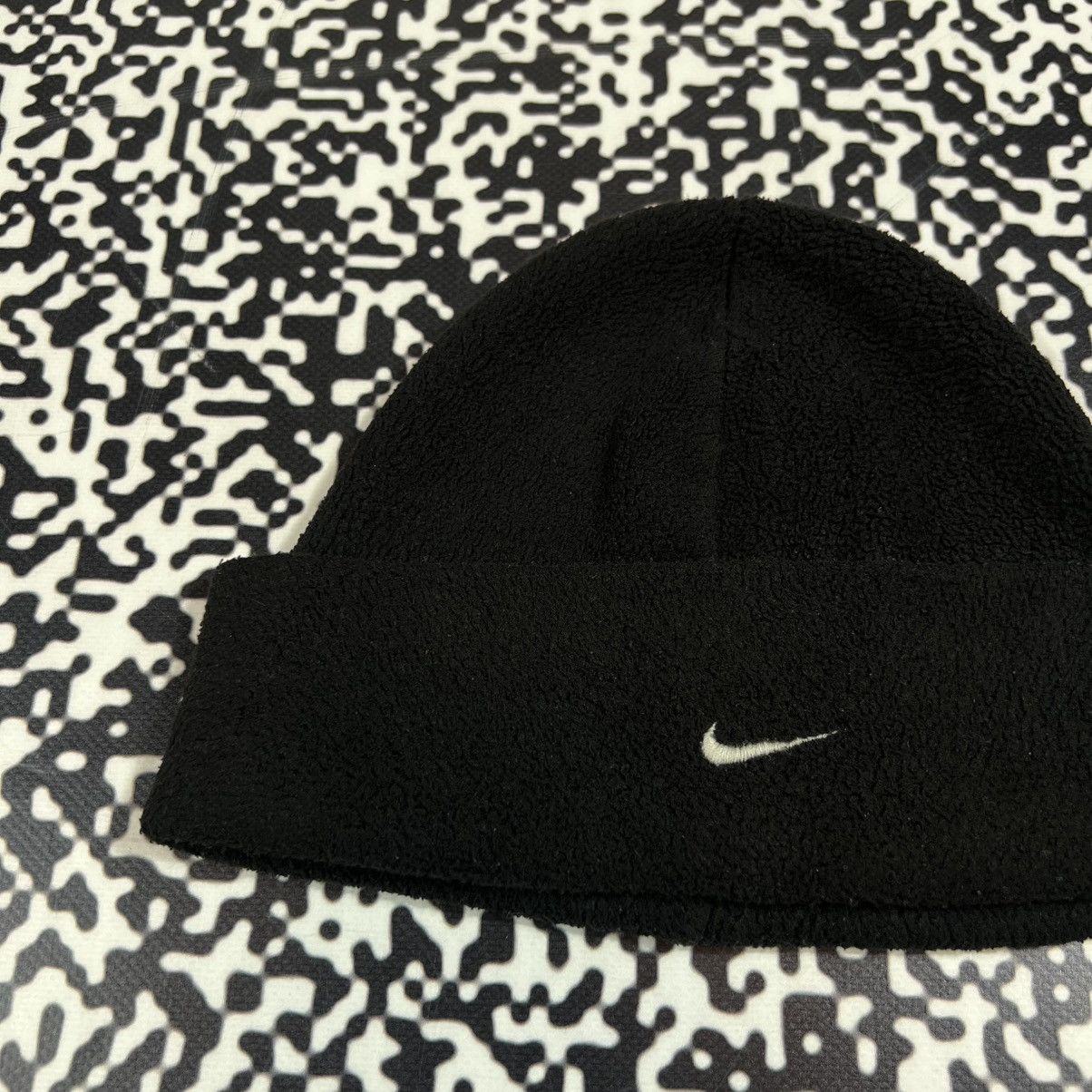 Nike Vintage 90s Nike Swoosh Logo Fleece Winter Hat Retro Style Size ONE SIZE - 2 Thumbnail