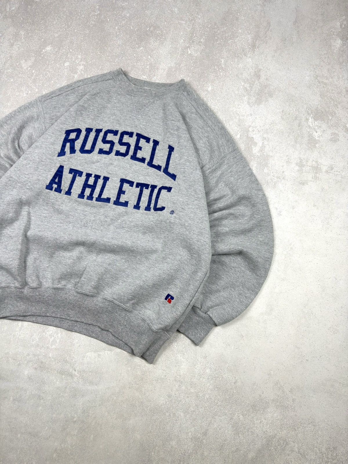 Russell Athletic Vintage 90s Russel Athletic USA Gray Sweatshirt Big Logo Size US L / EU 52-54 / 3 - 3 Thumbnail