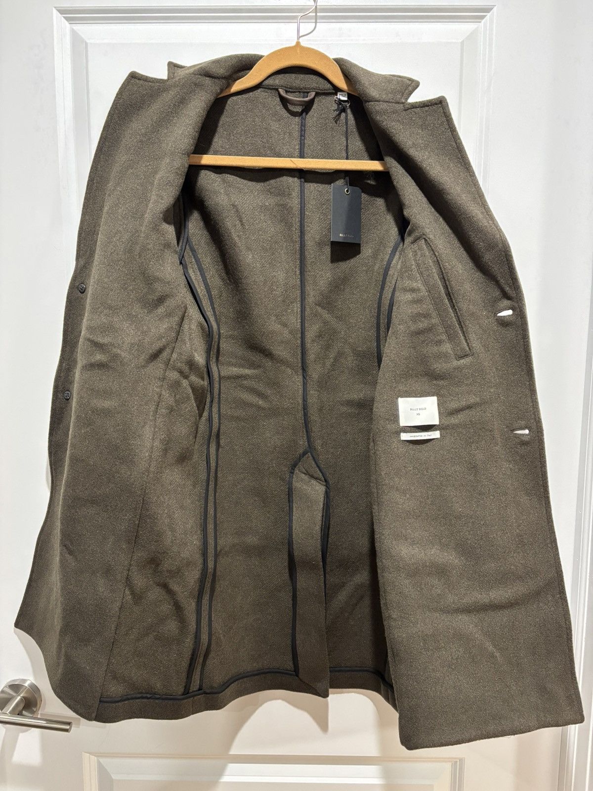 Billy Reid $898 NWT Billy Reid Coat XS Olive Green Boiled Wool Jordan Size US XS / EU 42 / 0 - 4 Thumbnail