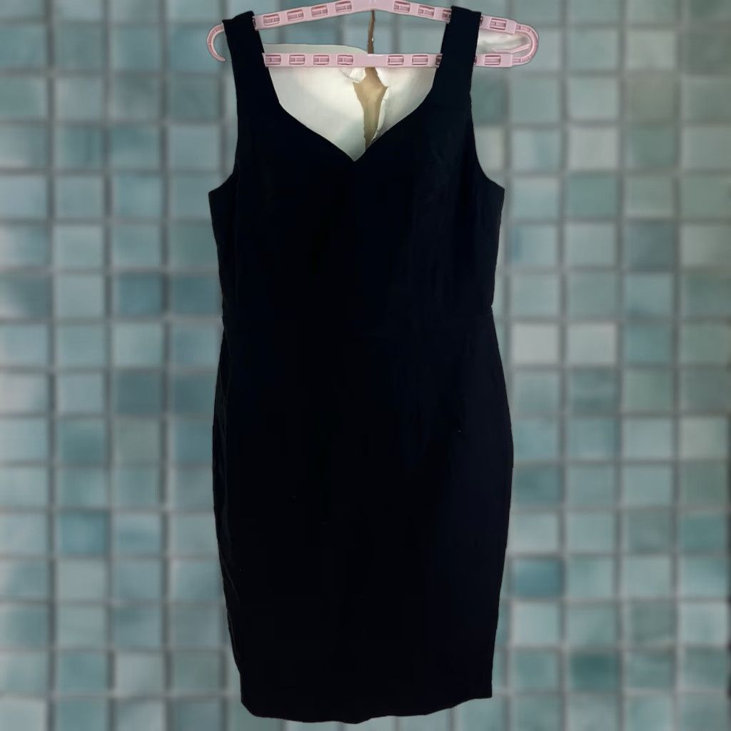 Vintage Grace Karin Party Cocktail Dress Sleeveless L Black Knee-Length Belted V-Neck Size L / US 10 / IT 46 - 1 Thumbnail