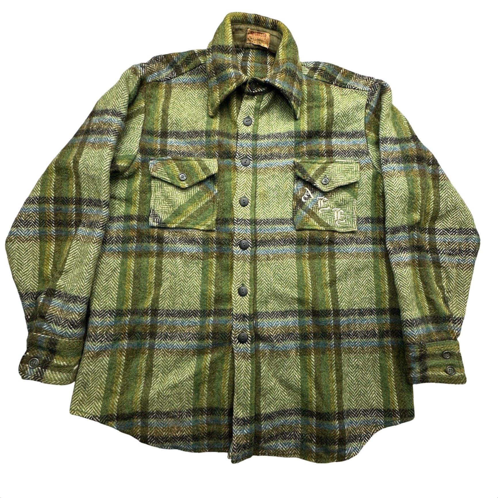 McGregor VINTAGE McGregor Wool Plaid Flannel Long Sleeve Button Up Shirt Mens Large Green Mens Size US L / EU 52-54 / 3 - 2 Thumbnail