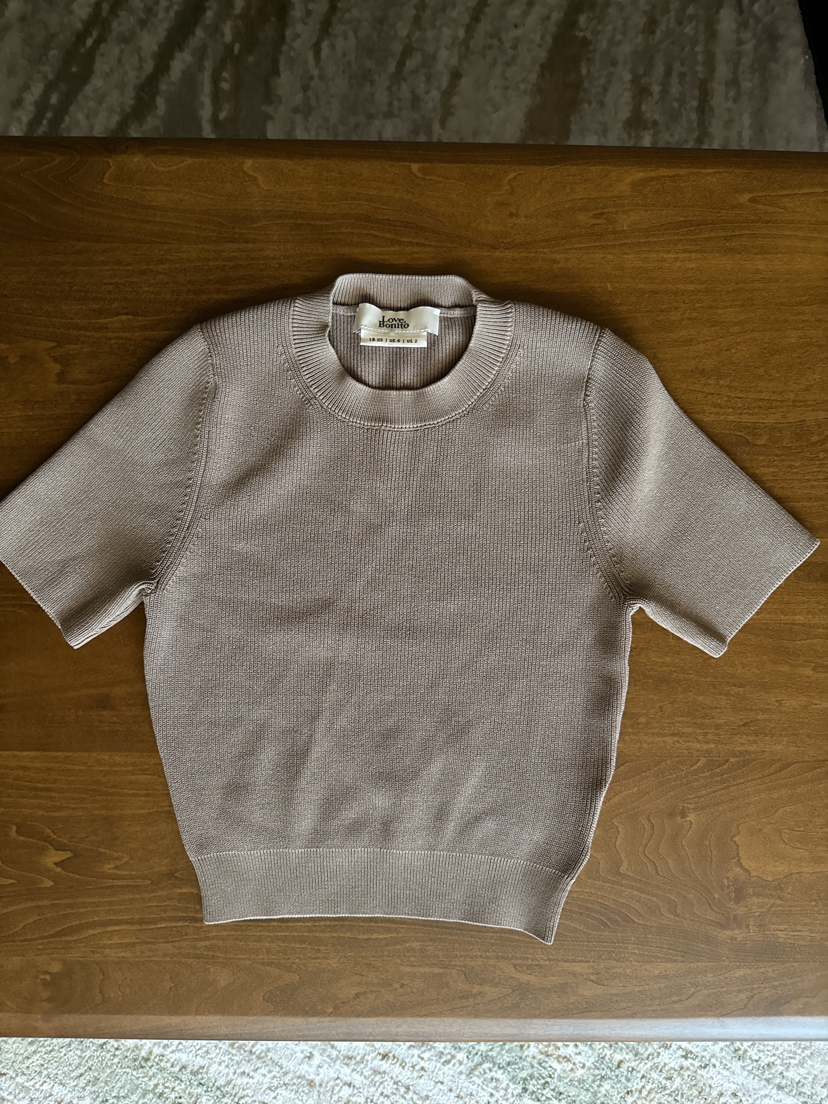 Other Taupe fitted knit crop top Size XS / US 0-2 / IT 36-38 - 1 Preview