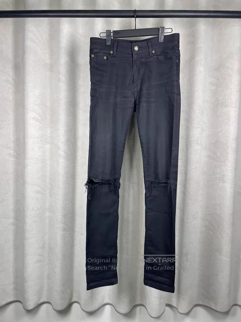 Saint Laurent Paris Saint Laurent Paris Wax Faced Knee Cut Denim Pants i Size US 29 - 1 Thumbnail