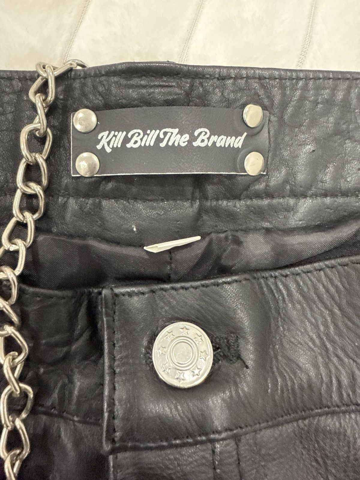 Kill Brand EMBOSSED CROSSED LEATHER PANTS - KILLBILL THE BRAND | Grailed
