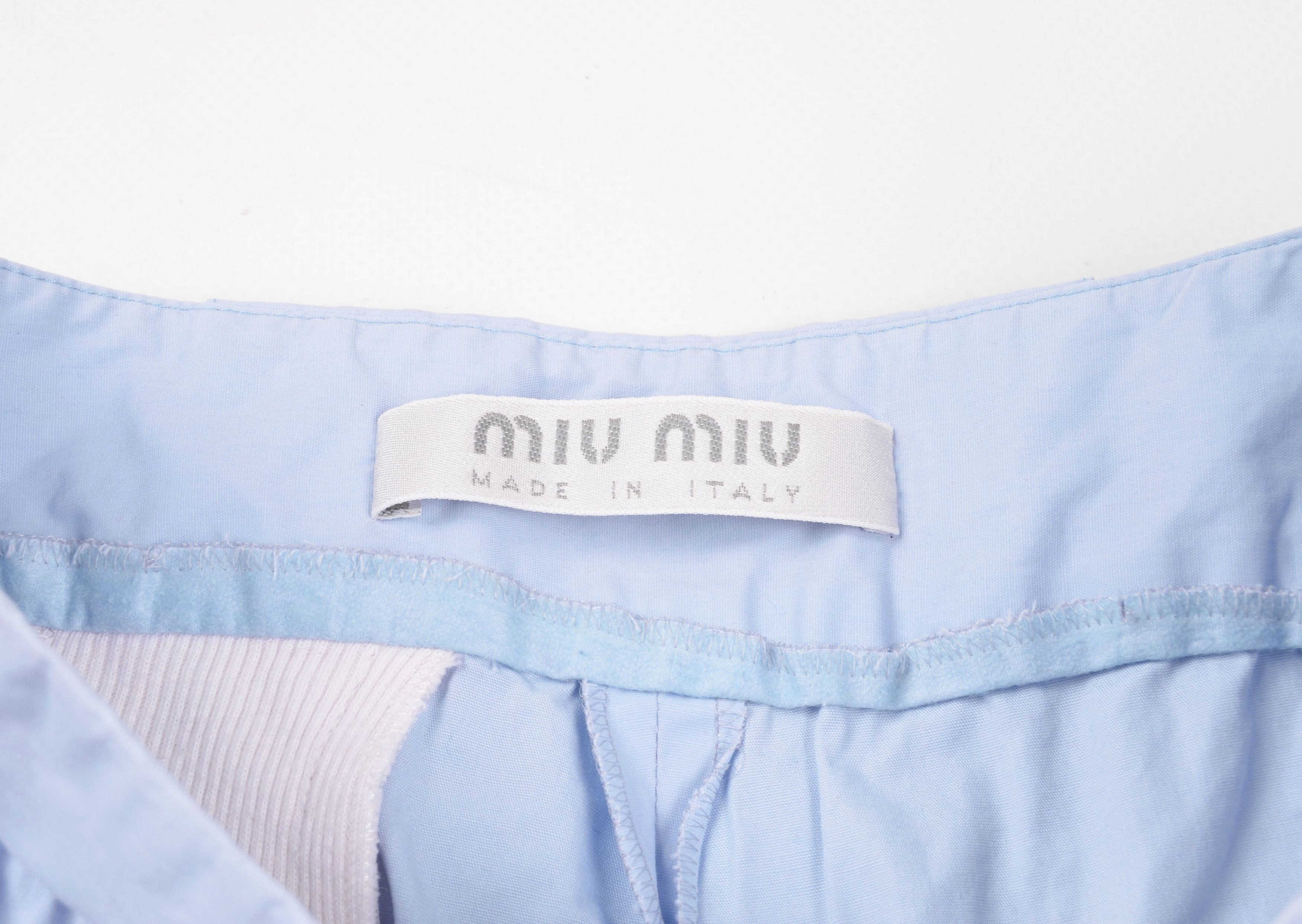 Miu Miu Vintage MIU MIU 90's 2000's Blue Coquette Bermuda Shorts Size 26" / US 2 / IT 38 - 5 Thumbnail