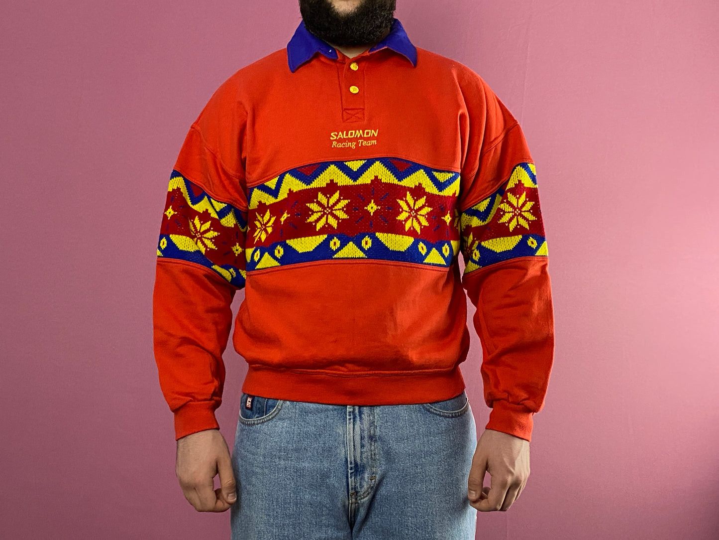 Designer × Vintage 90s Ituit Vintage Men's Quarter Button Sweater - M Size US M / EU 48-50 / 2 - 3 Thumbnail