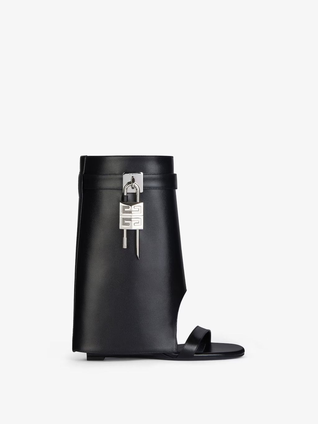 o1w1db10525 Shark Lock Ankle Sandals in Black