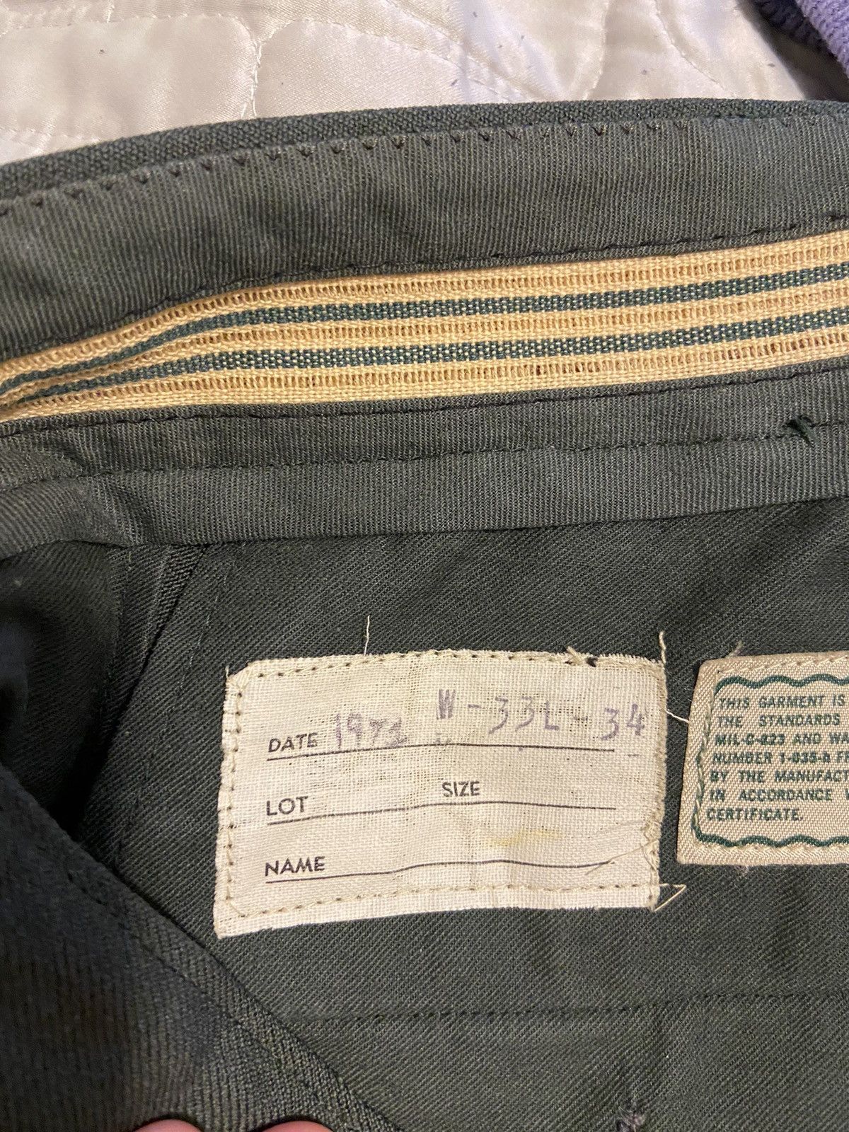 Vintage Super rare 1971 military trousers Size US 33 - 7 Thumbnail