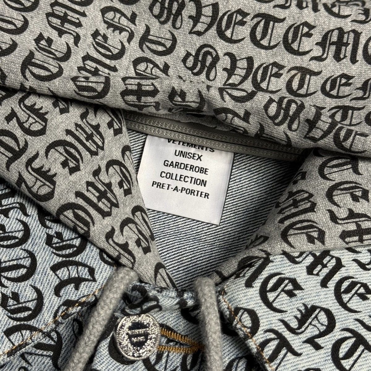 Vetements GOTHIC MONOGRAM HOODED DENIM JACKET Size US XXL / EU 58 / 5 - 5 Thumbnail