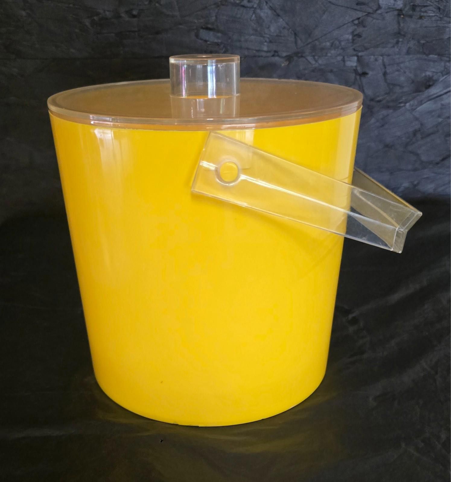 Designer VTG MCM 70s Yellow Bucket Brigade Ice Bucket w/ Lid Retro Size ONE SIZE - 9 Thumbnail