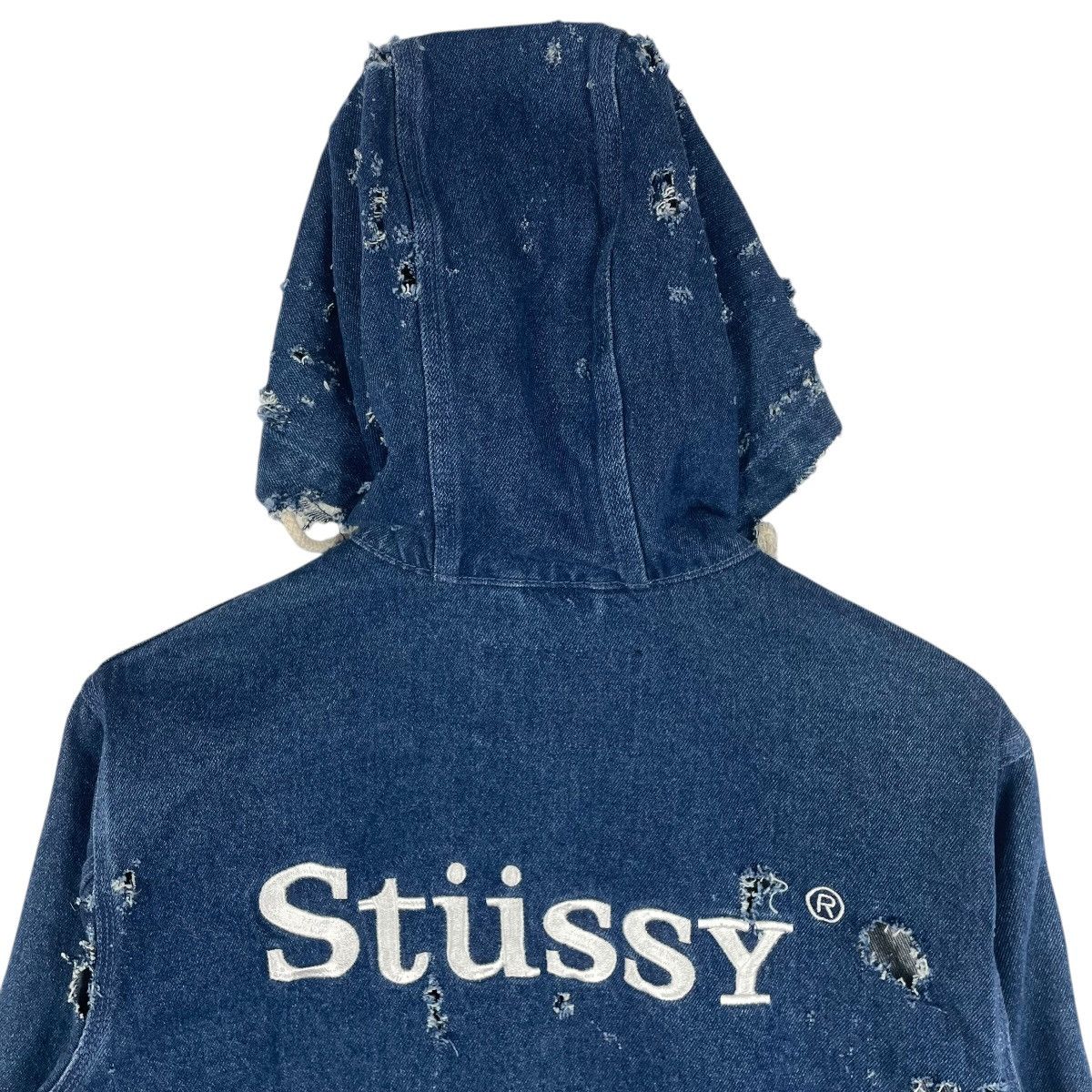 Stussy Vintage Stussy Hooded Distressed Style Denim Jacket Size US M / EU 48-50 / 2 - 13 Thumbnail