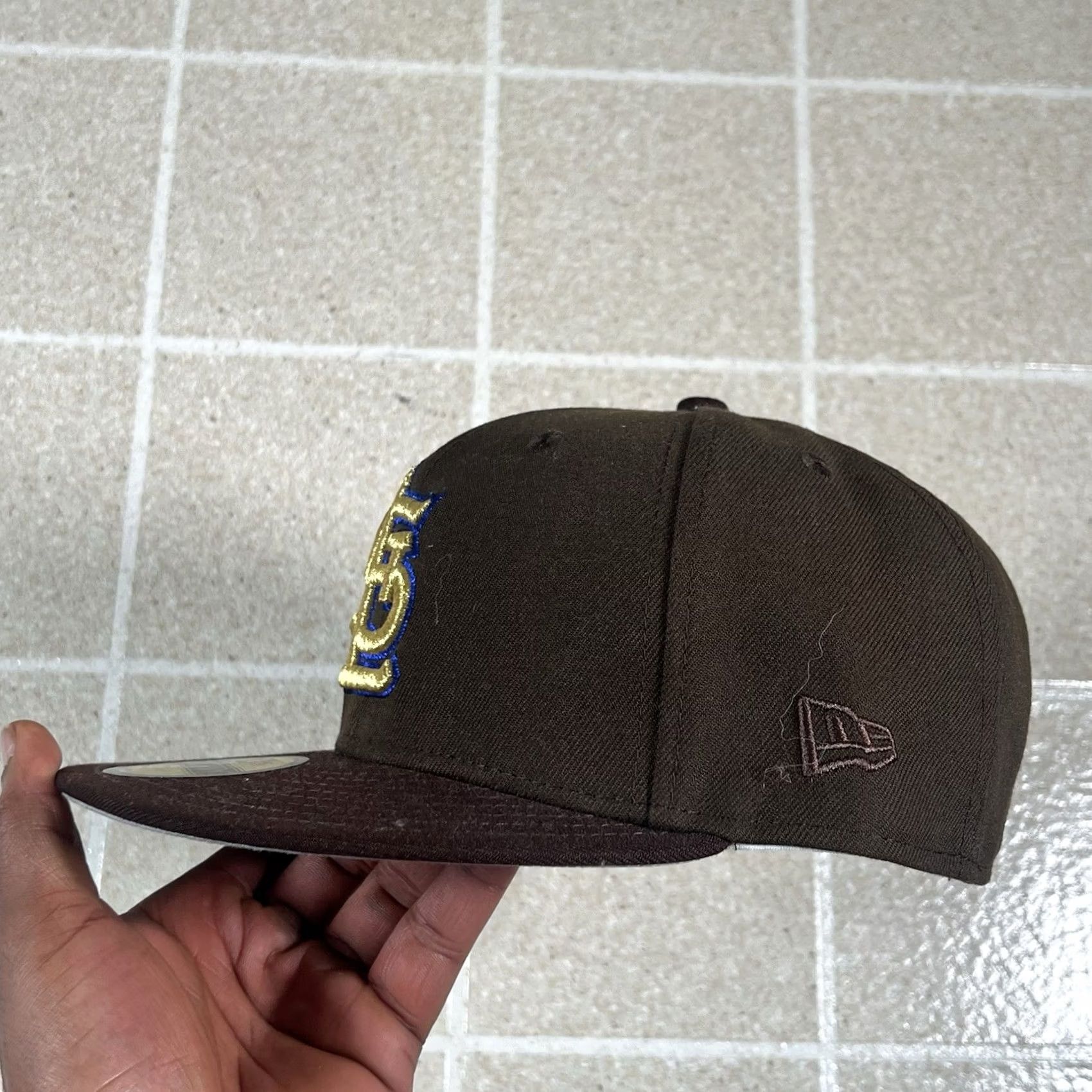 New Era St. Louis Cardinals New Era 59Fifty Hat Size 7 3/4 Burnt Wood Walnut Brown Fitted Baseball Cap Mens Size ONE SIZE - 4 Thumbnail