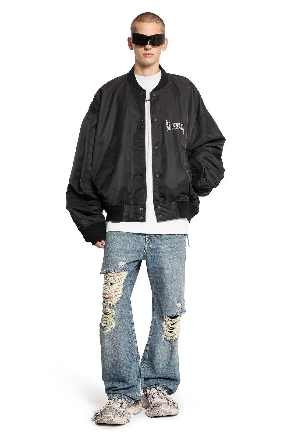 Balenciaga o1in1g1225 Boxing Varsity Jacket in Black Size US M / EU 48-50 / 2 - 6 Thumbnail