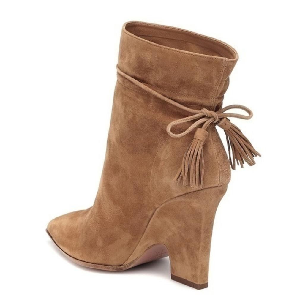 Designer AQUAZZURA Sartorial 95 suede ankle boots - used Size US 9.5 / IT 39.5 - 2 Thumbnail