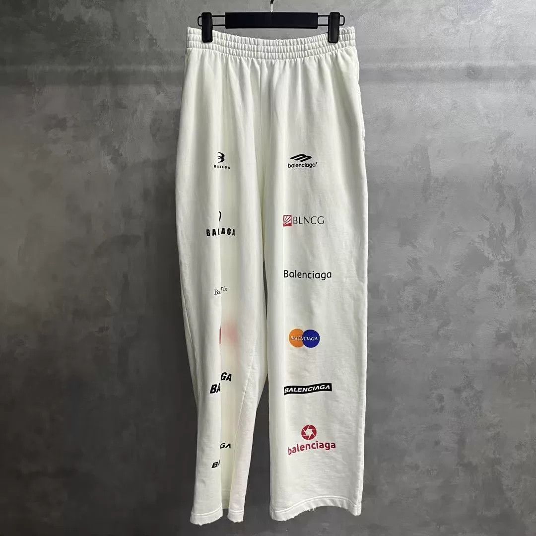 Balenciaga Balenciaga Logo Print Straight Casual Pants Size US 26 / EU 42 - 1 Thumbnail