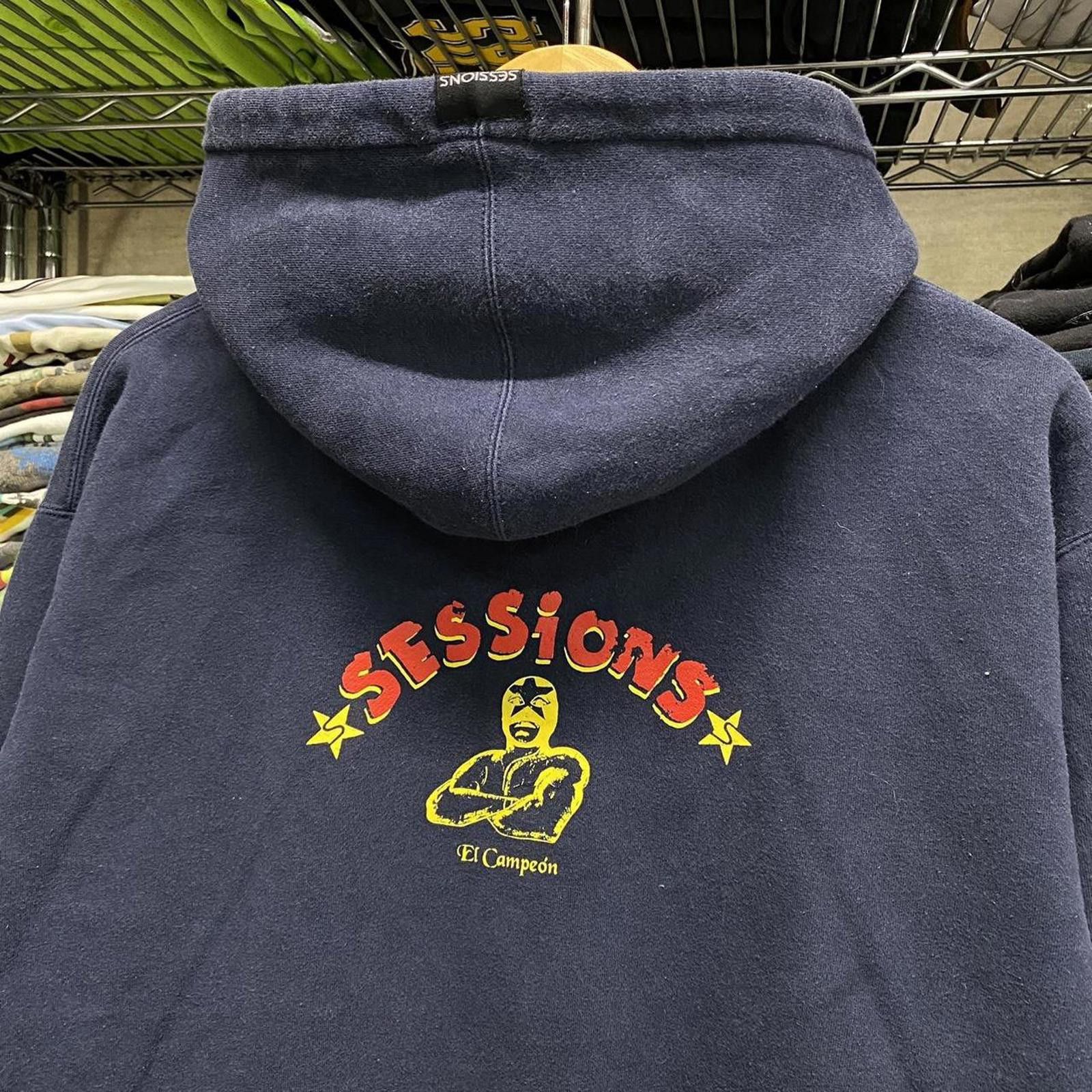 Sessions 90s/y2k sessions skate zip up hoodie luchador el campeón Size US M / EU 48-50 / 2 - 4 Thumbnail