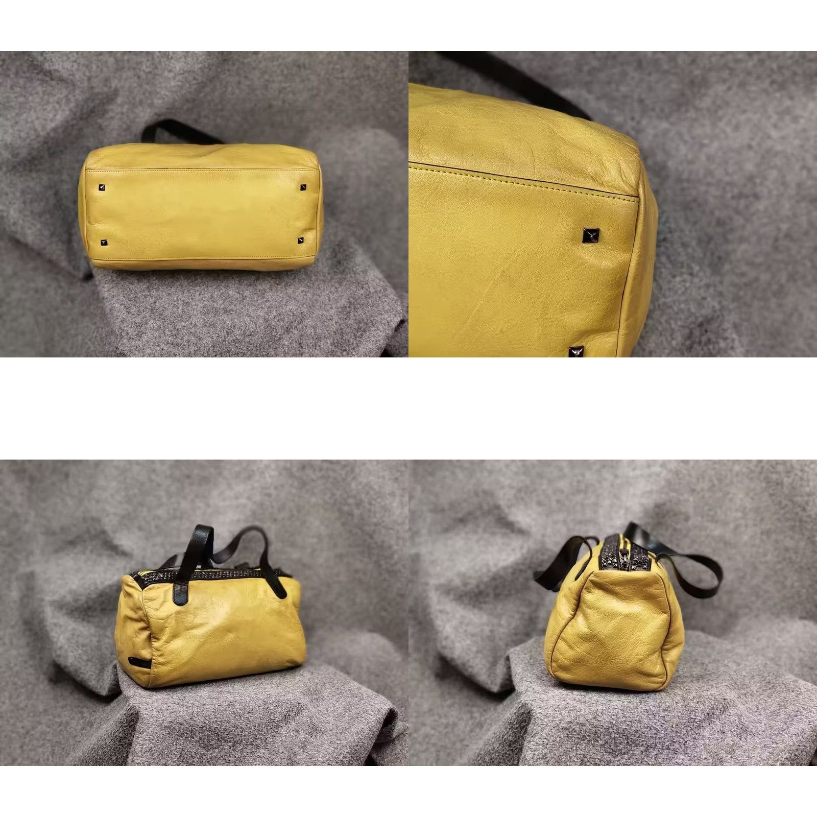 Vintage VINTAGE Rehard Italy Design Premium leather Duffle light green Travel Bag Size ONE SIZE - 8 Thumbnail