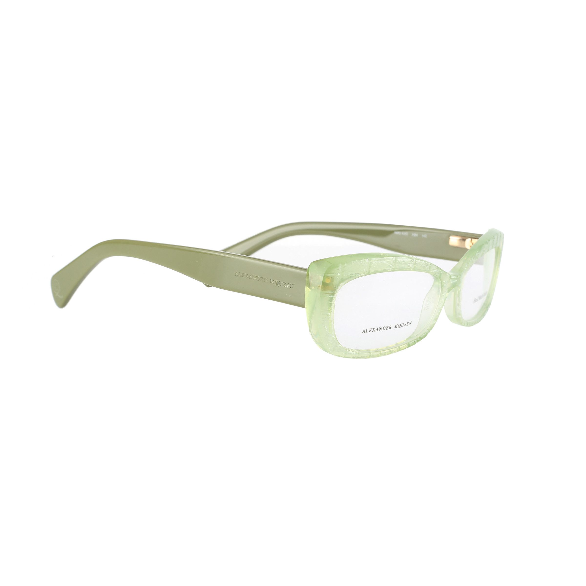 Alexander McQueen Alexander McQueen '90s Transparent Green Cat Eye Glasses Size ONE SIZE - 3 Thumbnail