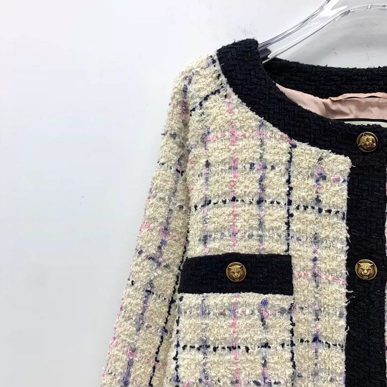 Gucci Gucci Beige Plaid Cotton Jacket-2505 Size L / US 10 / IT 46 - 3 Thumbnail