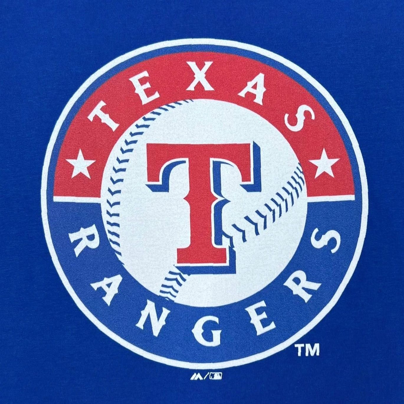 MLB MLB Texas Rangers Big Logo Spellout Baseball Graphic Blue T-Shirt Medium Size US M / EU 48-50 / 2 - 4 Thumbnail
