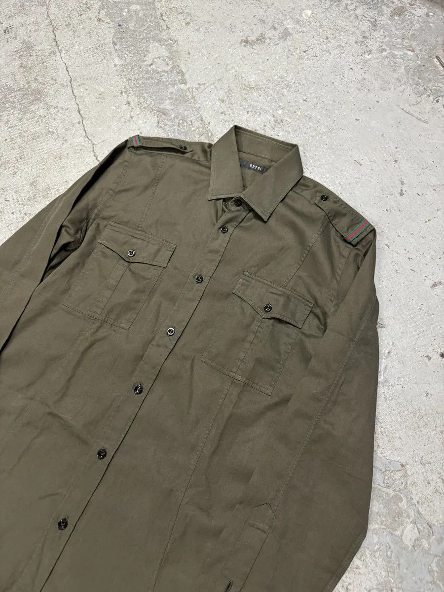 Gucci Gucci Khaki Green Military Shirt Size US M / EU 48-50 / 2 - 12 Thumbnail