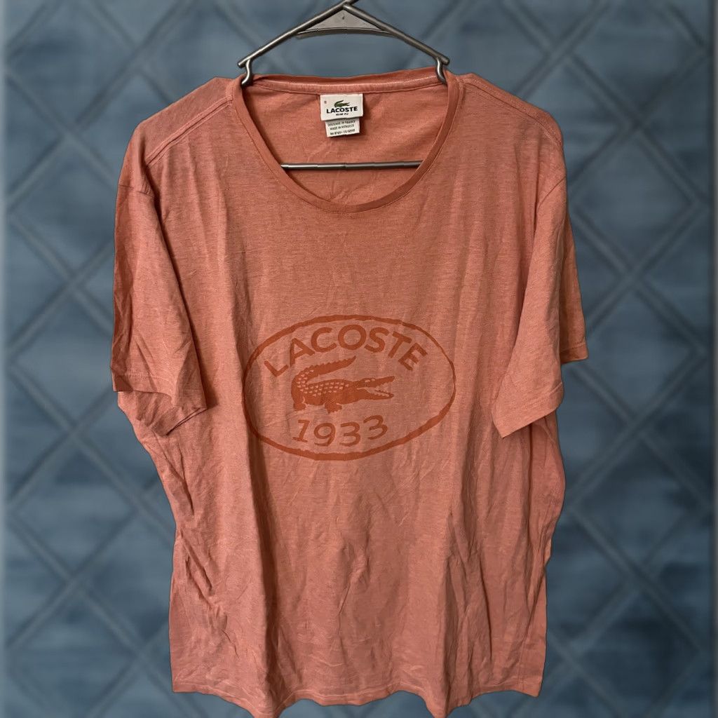 Lacoste Lacoste Logo T-Shirt Mens S/S Cotton Pink Size 8 8 Color Pink Logo Casual Short Sleeve Shirt Mens Size US M / EU 48-50 / 2 - 1 Thumbnail