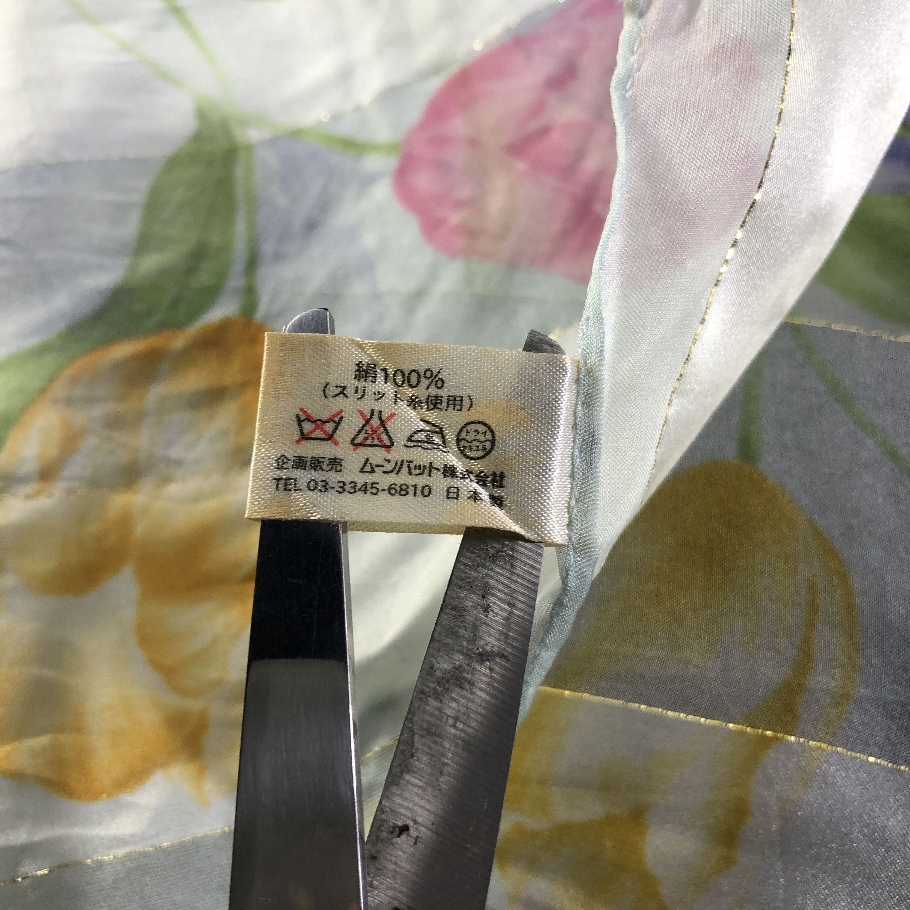 Japanese Brand Philippe Venet Floral Silk Scarf M985 Size ONE SIZE - 6 Thumbnail