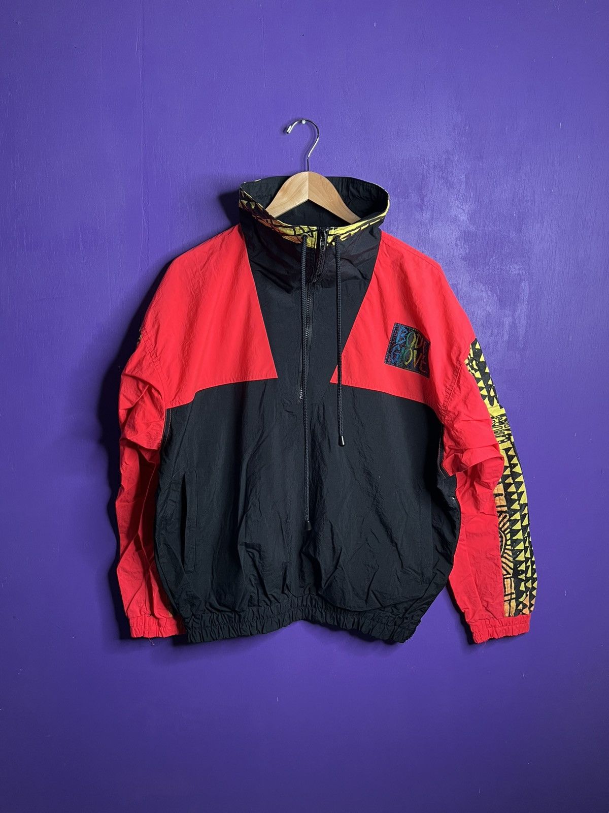 Body Glove × Vintage Vintage 90s Body glove sleeve prints windbreaker jacket Size US M / EU 48-50 / 2 - 1 Thumbnail