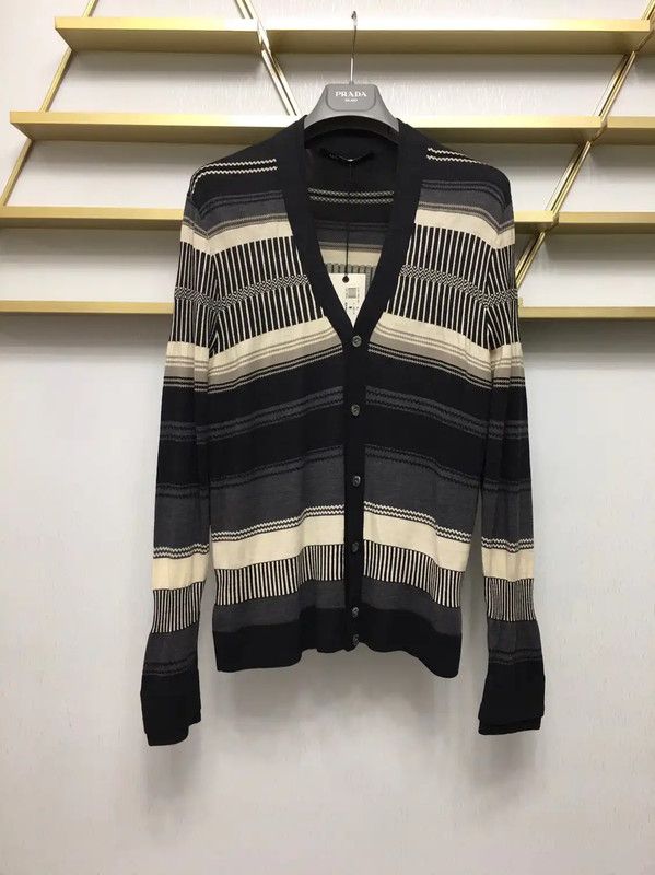 Neil Barrett Neil Barrett Striped Wool Cardigan for Men 0089 Size US M / EU 48-50 / 2 - 1 Thumbnail