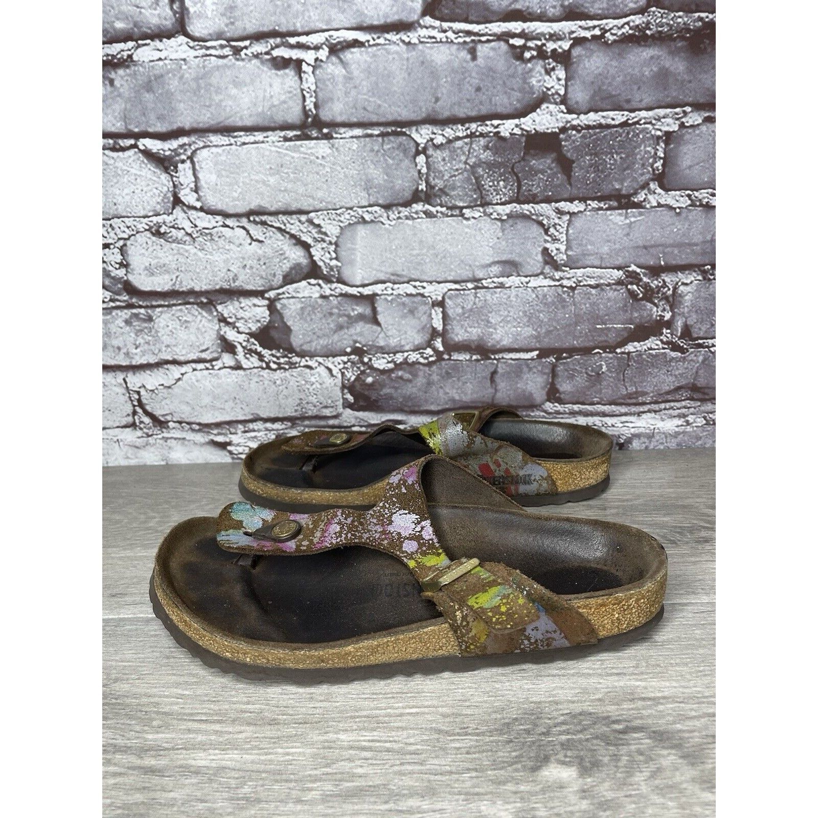 Birkenstock Birkenstock Gizeh Paint Splatter Multicolor Thong Sandals Wo Size US 8 / IT 38 - 1 Thumbnail