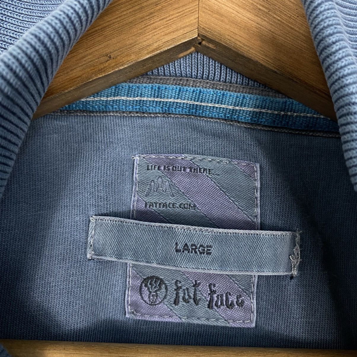 Japanese Brand Vintage Indigo Sweatshirt Half Button Fat Face Size US L / EU 52-54 / 3 - 16 Thumbnail