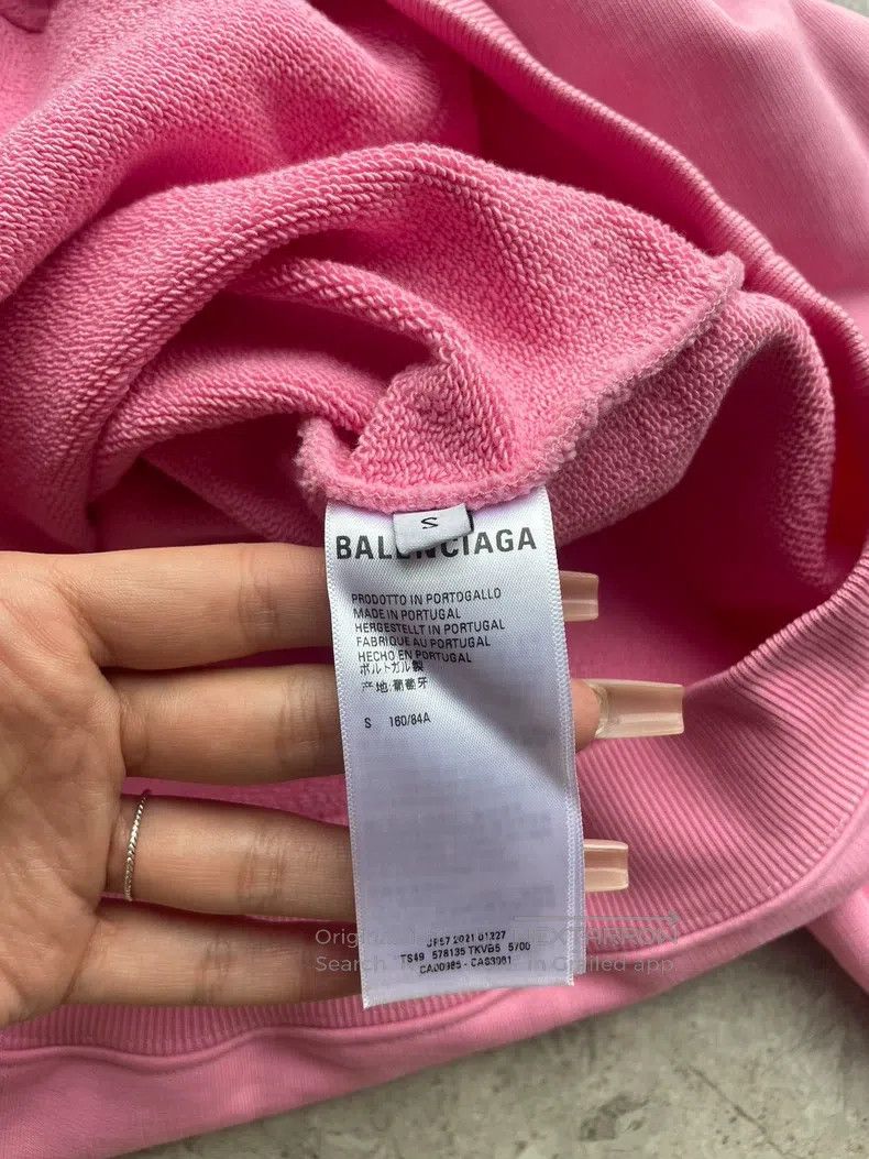 Balenciaga Balenciaga Pink Small Logo Sweatshirt Size US S / EU 44-46 / 1 - 3 Thumbnail