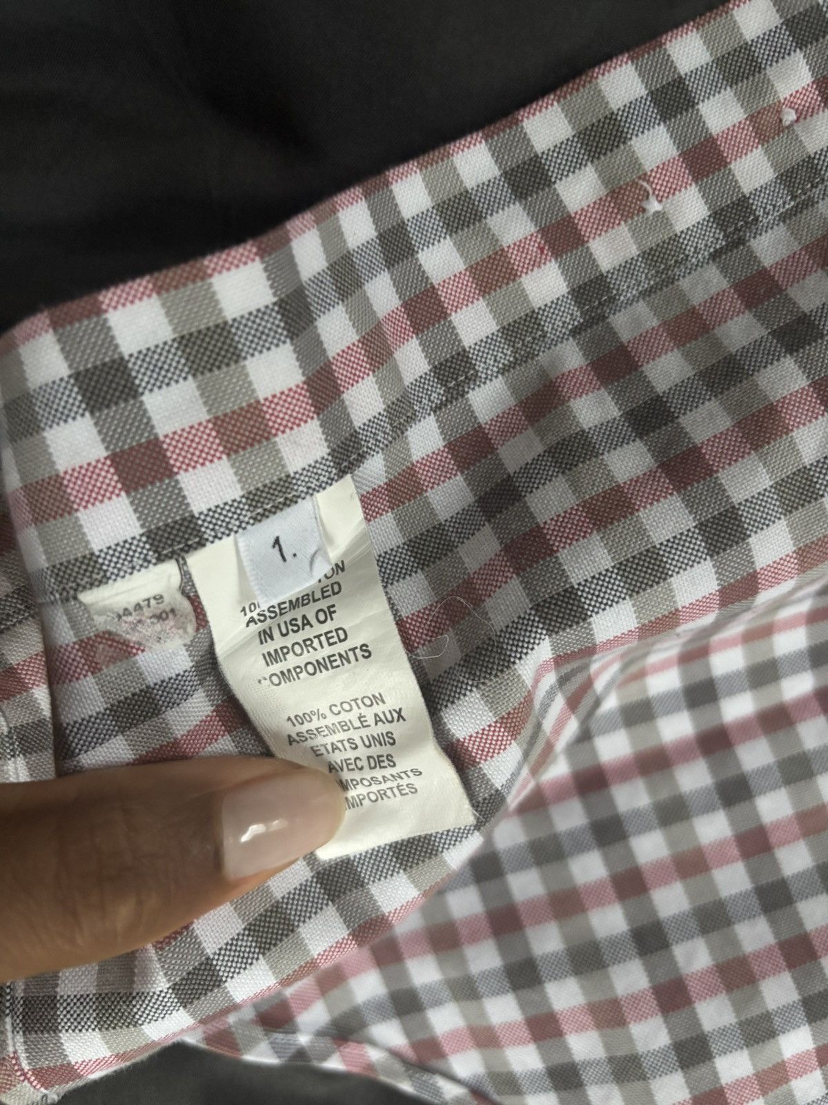 Thom Browne Thom Browne Check Button-Up Shirt (Red/Grey/White) Size US S / EU 44-46 / 1 - 14 Thumbnail