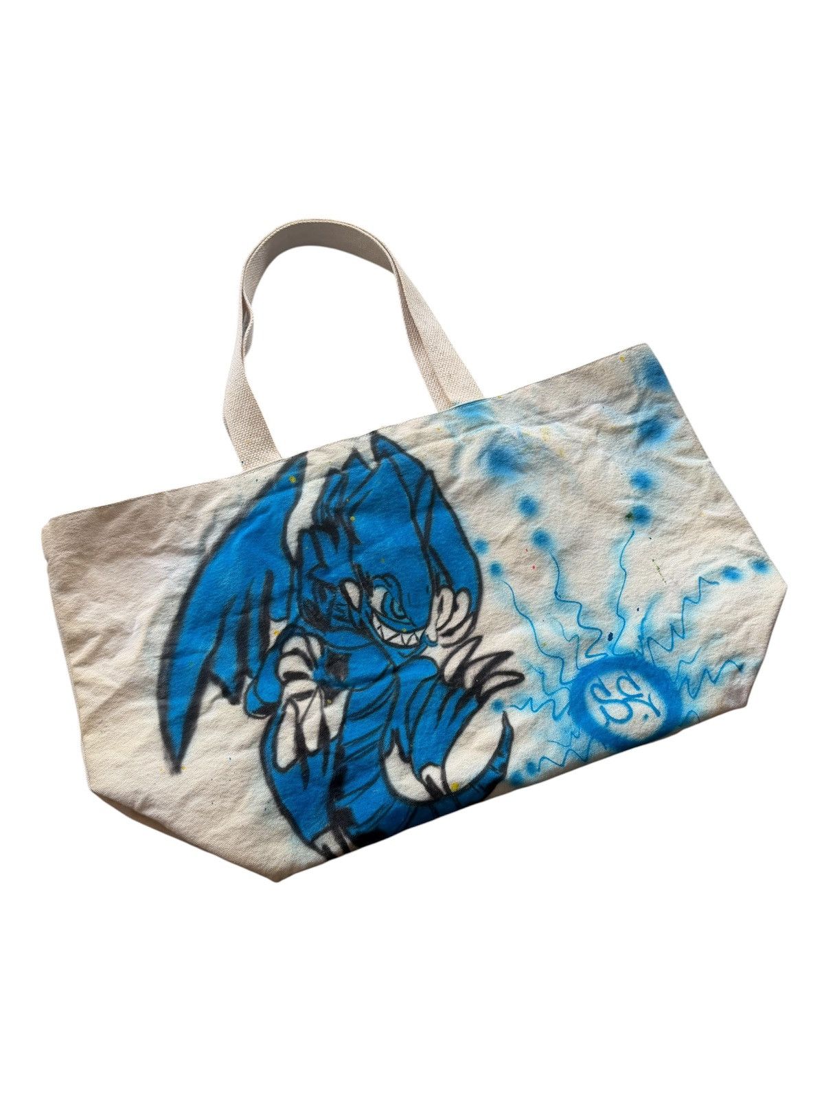 Other Airbrushed Blue Eyes-White Dragon Yu-Gi-Oh canvas tote bag Size ONE SIZE - 4 Thumbnail