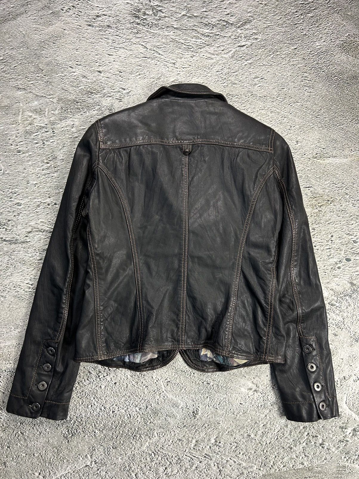 Designer × Vintage Vintage Leather Jacket Avant Garde Walter Leder Y2K Size S / US 4 / IT 40 - 11 Thumbnail